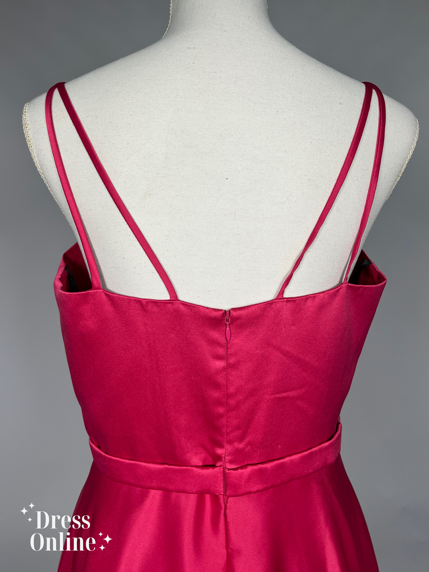 Glanzende Knalroze Galajurk met Sweetheart Neckline Maat L - 220