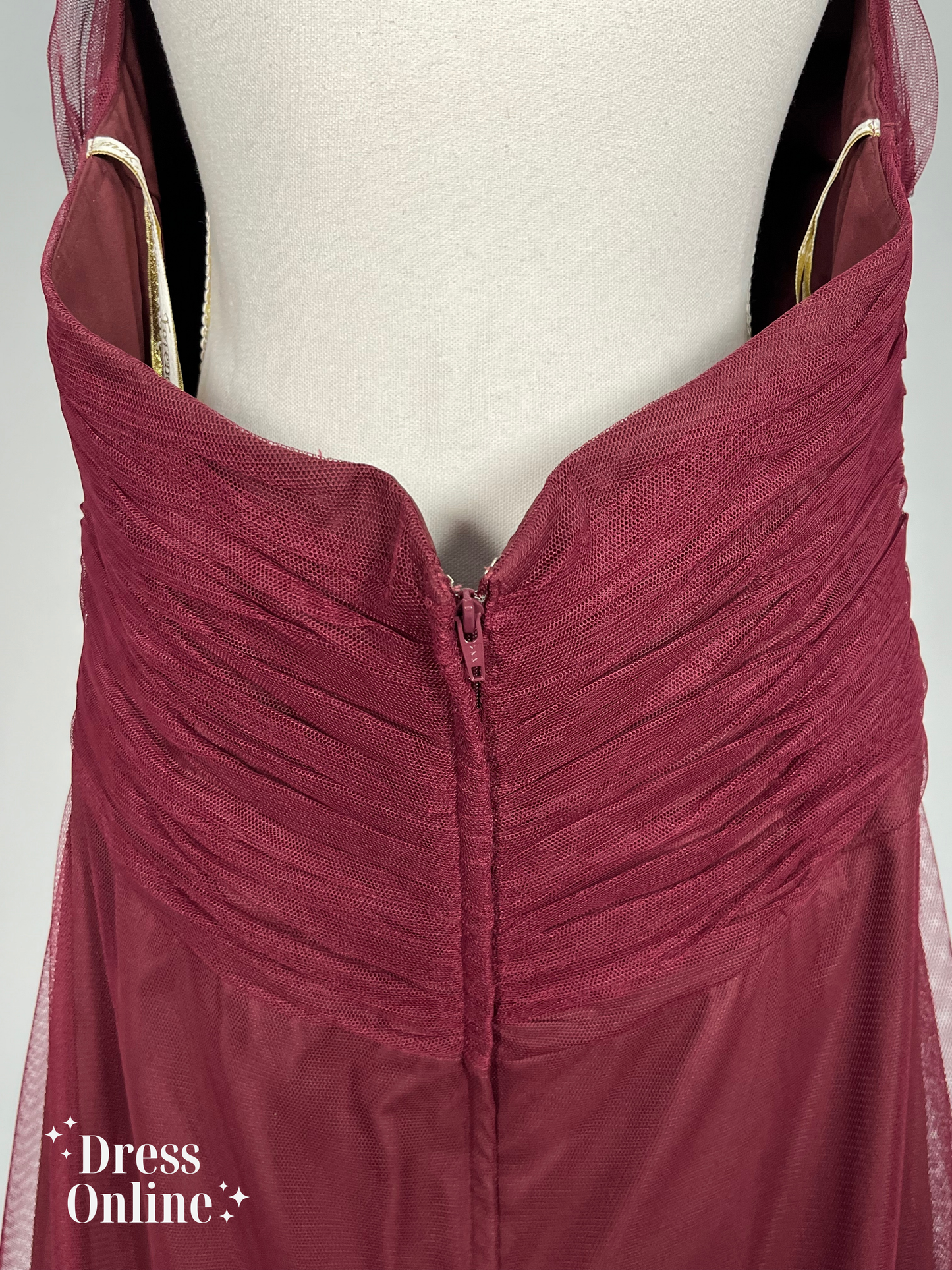 Dieprode Galajurk met Halterhals en Tule Maat XXL - 250