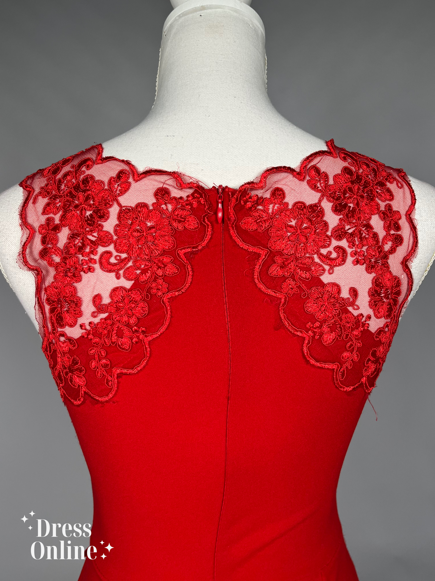 Rode Galajurk met Kanten Topje Maat M - 228