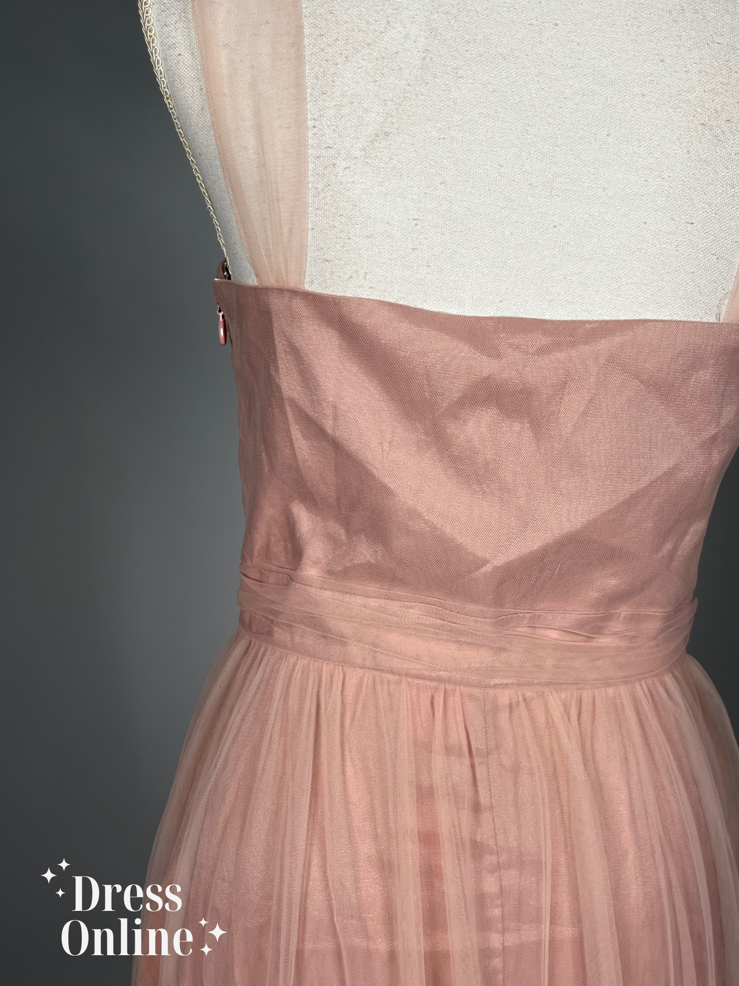 Elegante Roze Galajurk met Gedetailleerde Top - Maat M - 373 - Chi Chi London