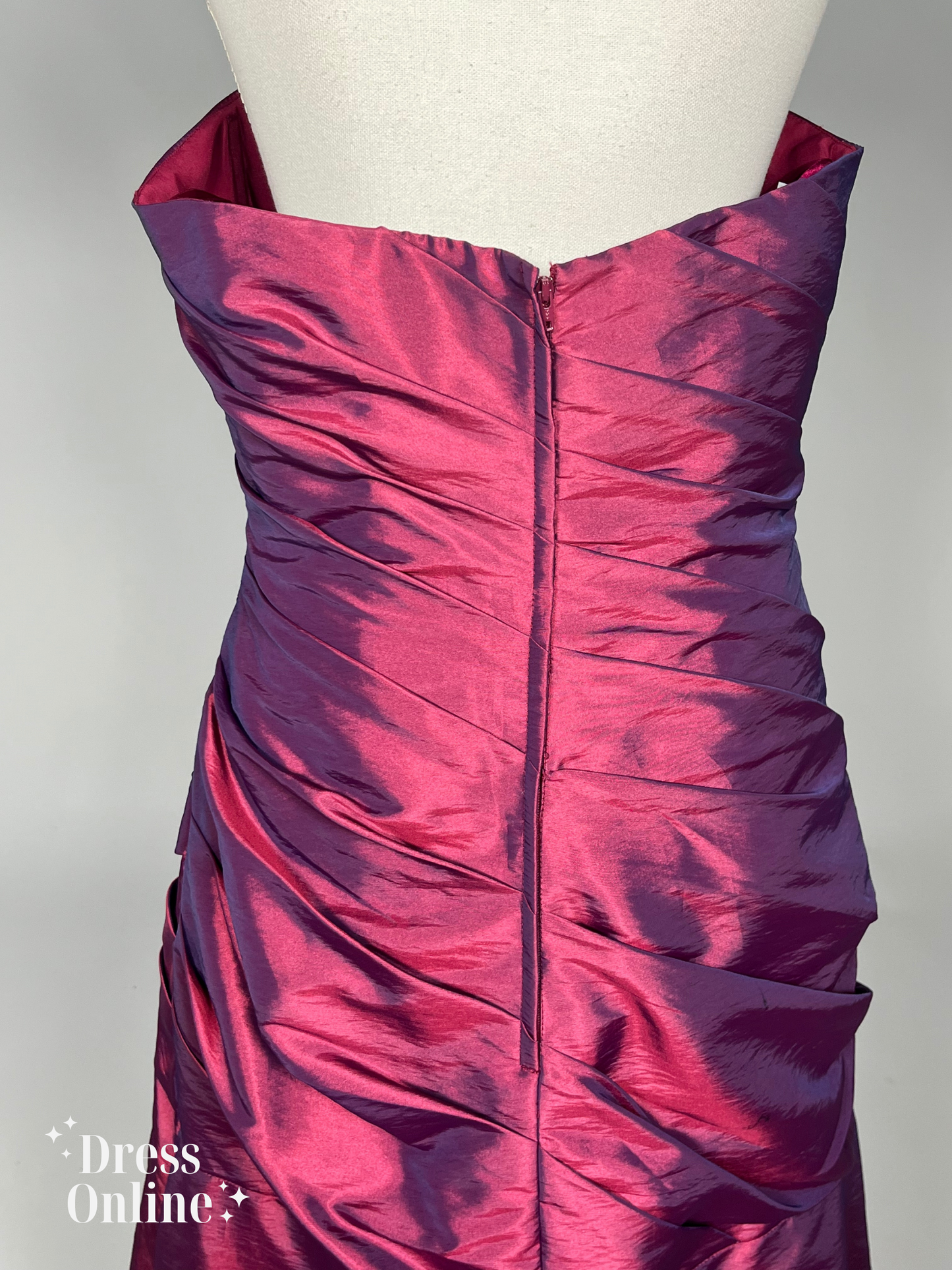 Donkerroze Strapless Avondjurk Maat L/XL -280