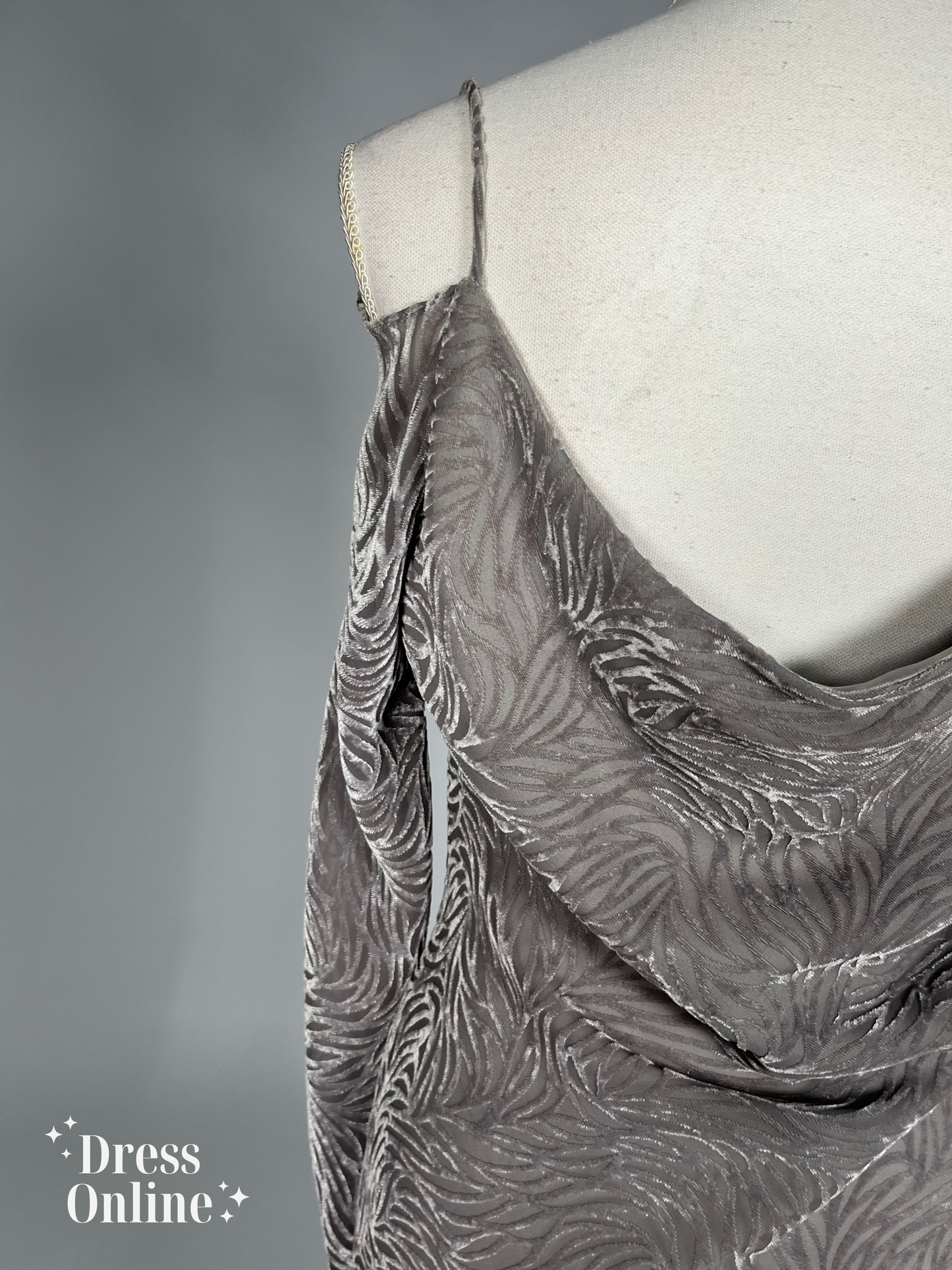 Vintage Grijze Galajurk Maat M -237