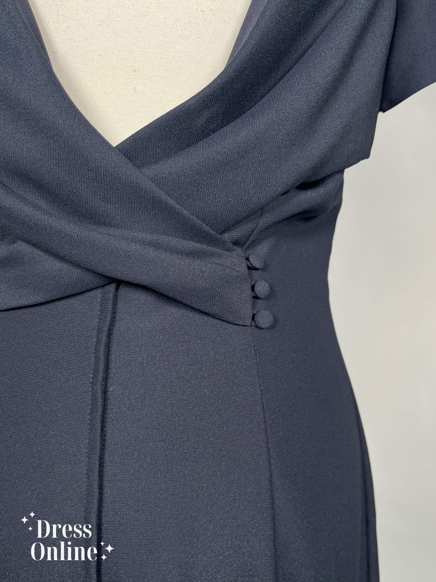 Donkerblauwe Galajurk met Elegante Open Rug - Maat L - 287