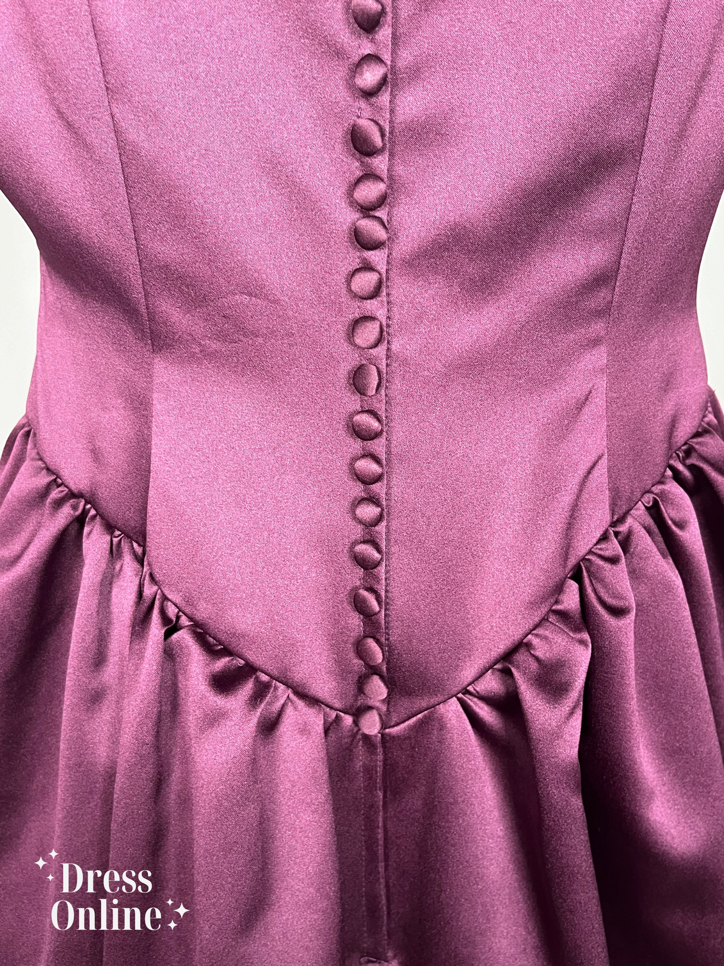 Dieppaarse Vintage Avondjurk met Borduursels Maat L - 266