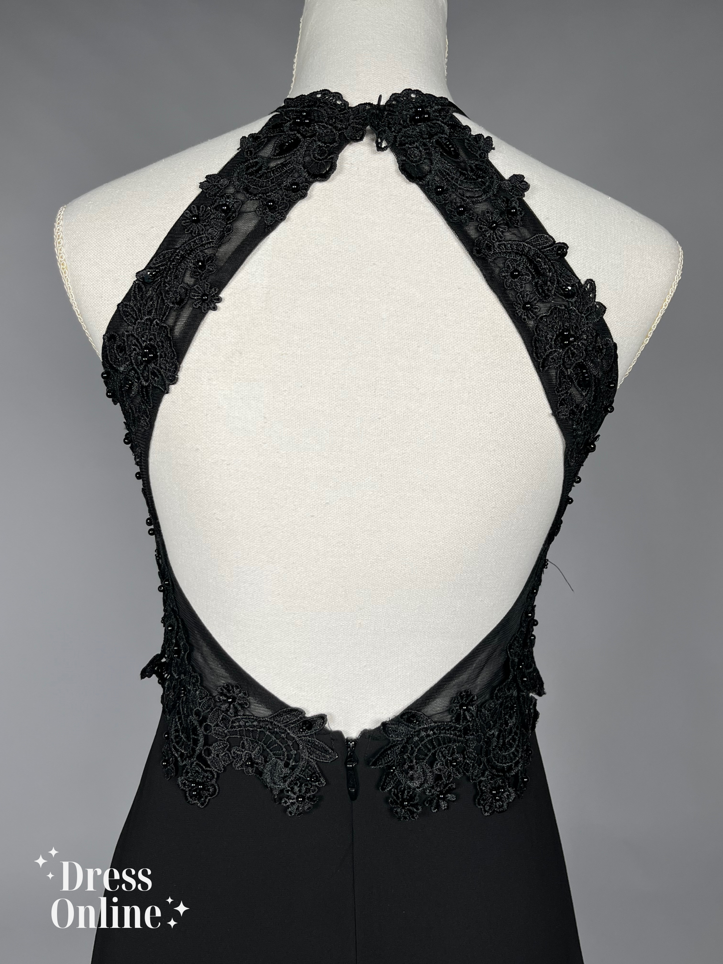 Zwarte Galajurk met Haltertop maat S 198