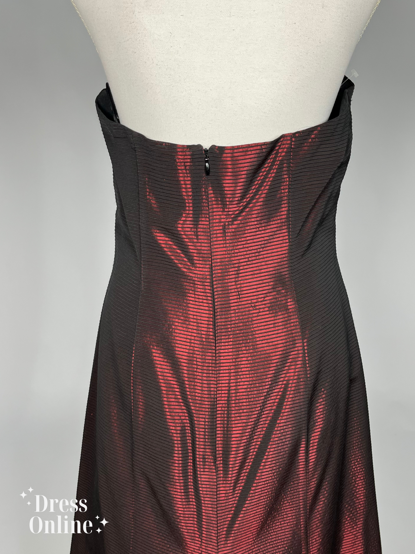 Dieprode Strapless Vintage Avondjurk Maat M - 268