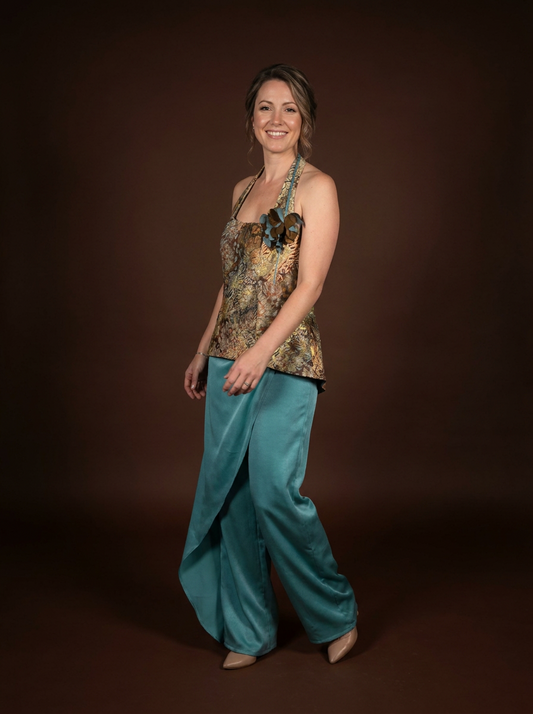 044 Glamoureuze Metallic Set met Halter Top – Special Moments Collection