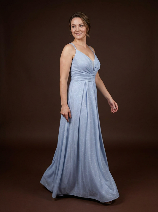 052 Zilvergrijze Glitter Maxi-jurk – Jake's Cocktail