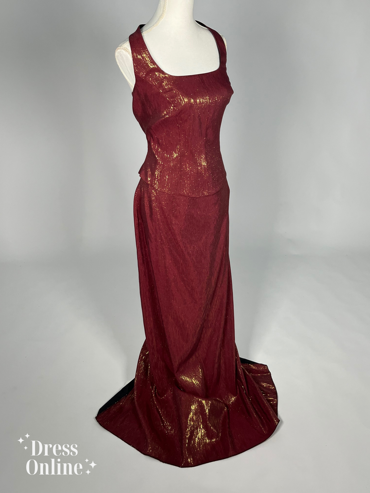 Dieprode Shimmer Galajurk Maat XL - 245