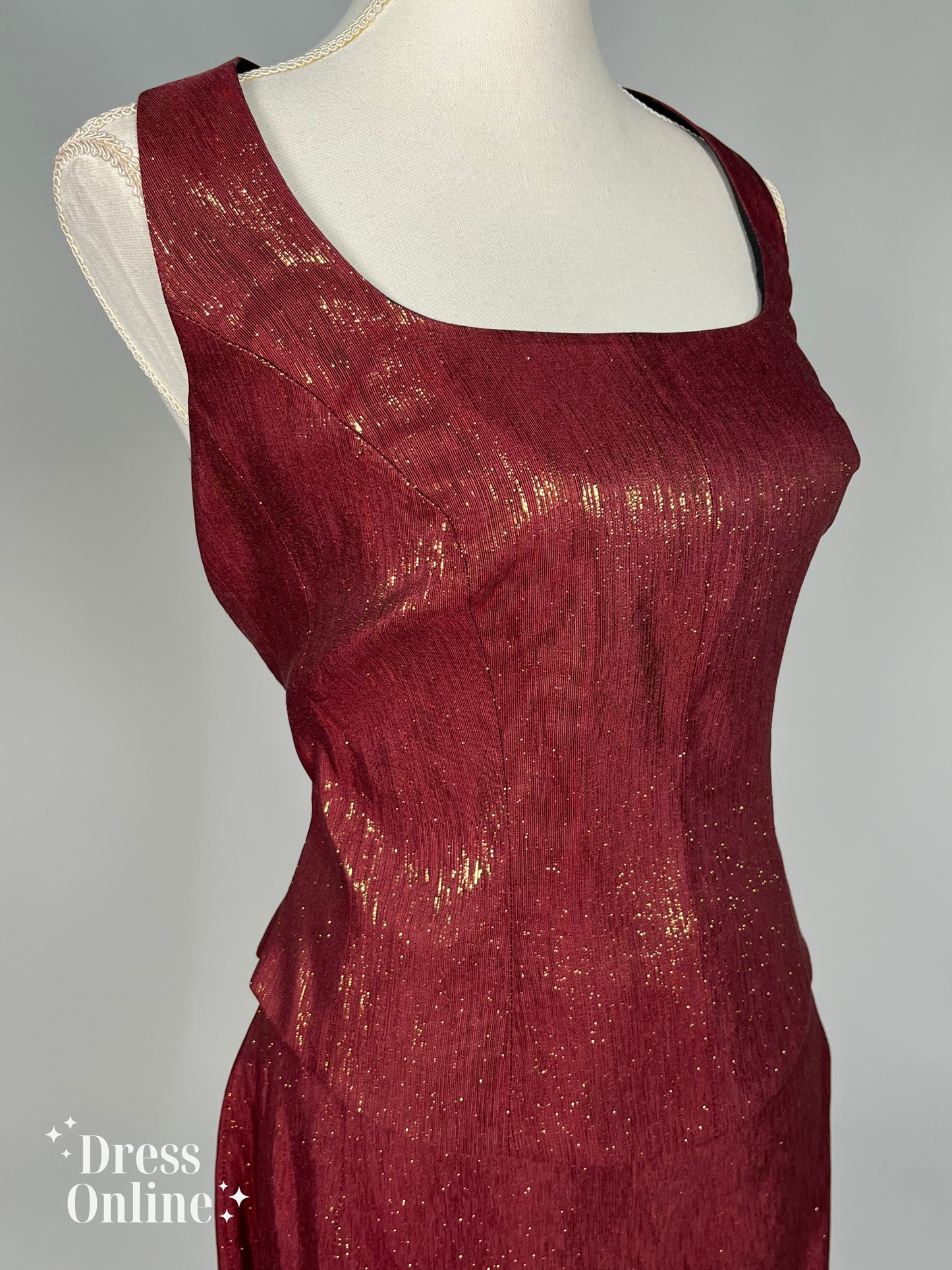 Dieprode Shimmer Galajurk Maat XL - 245