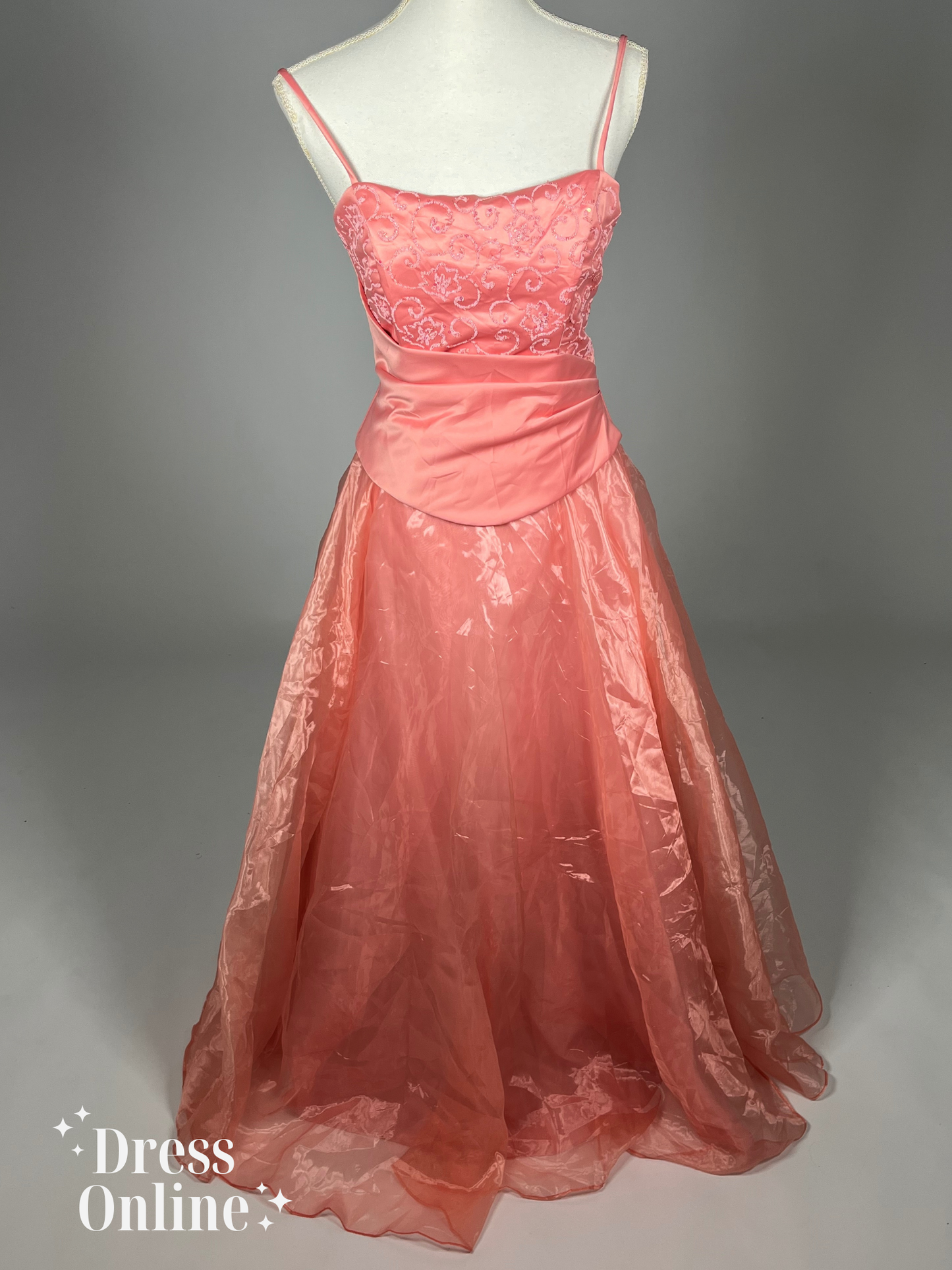 Elegante Lichroze Galajurk met Kraaltjesversiering - Maat M - 409