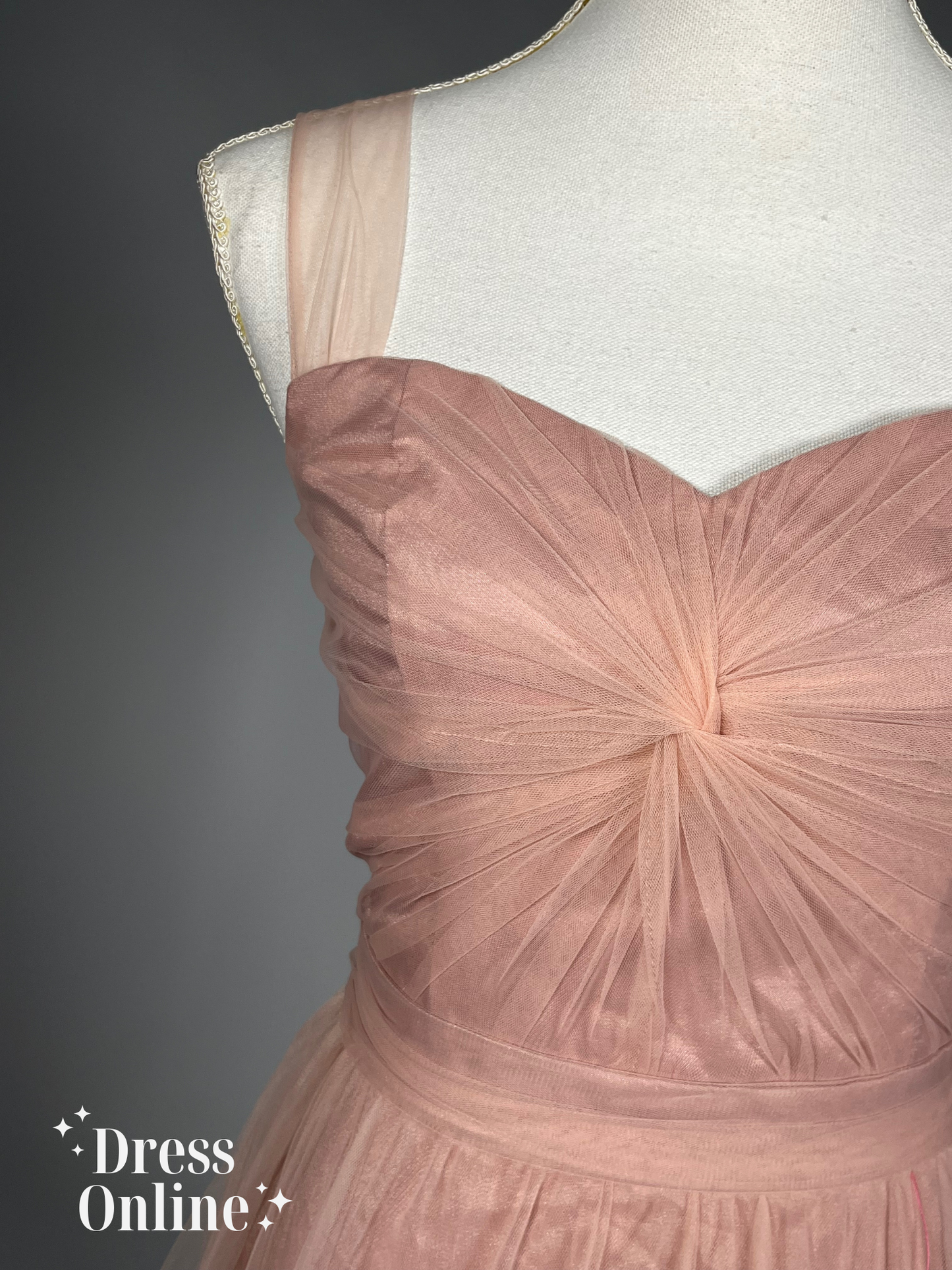 Elegante Roze Galajurk met Gedetailleerde Top - Maat M - 373 - Chi Chi London