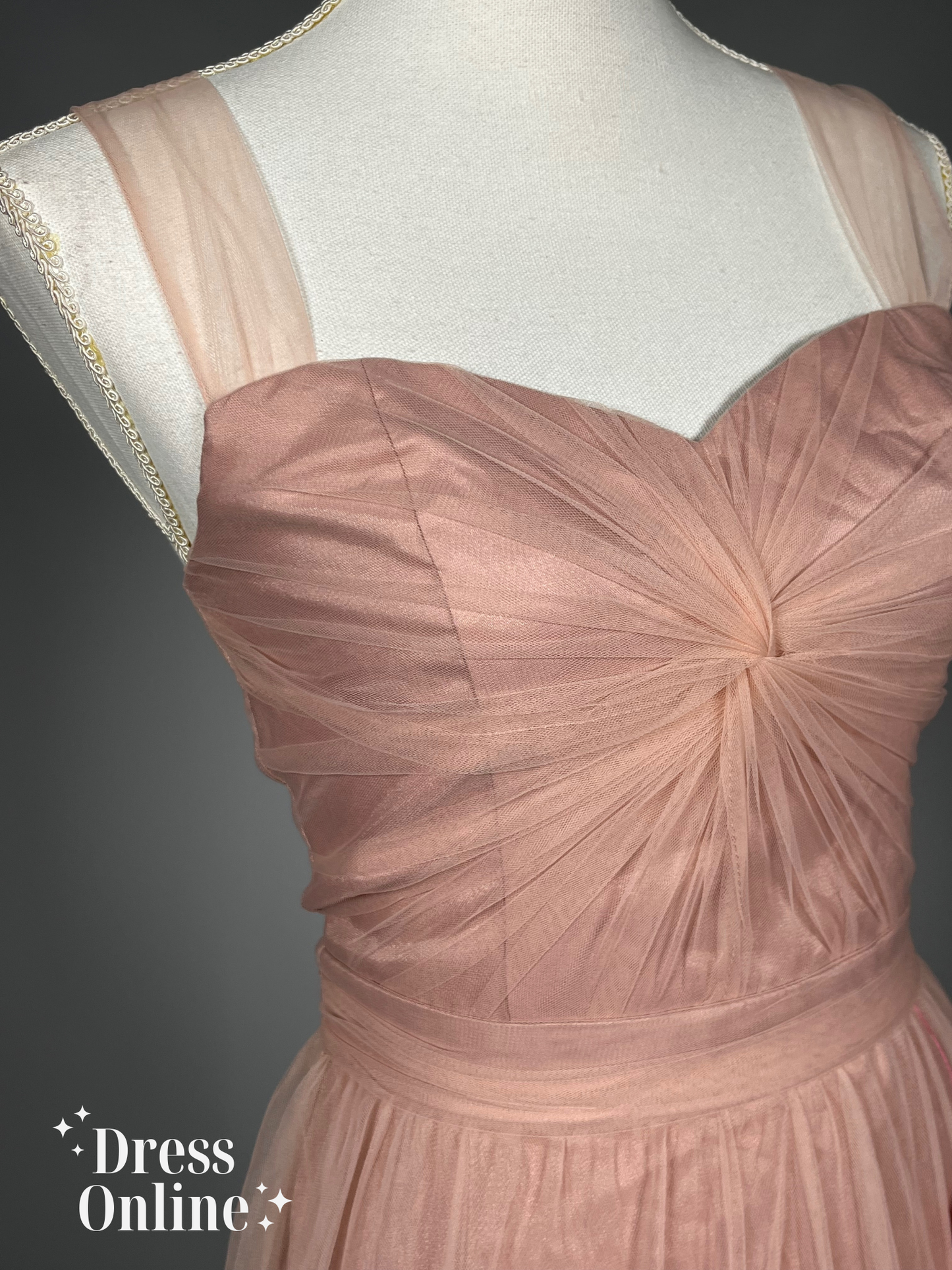 Elegante Roze Galajurk met Gedetailleerde Top - Maat M - 373 - Chi Chi London