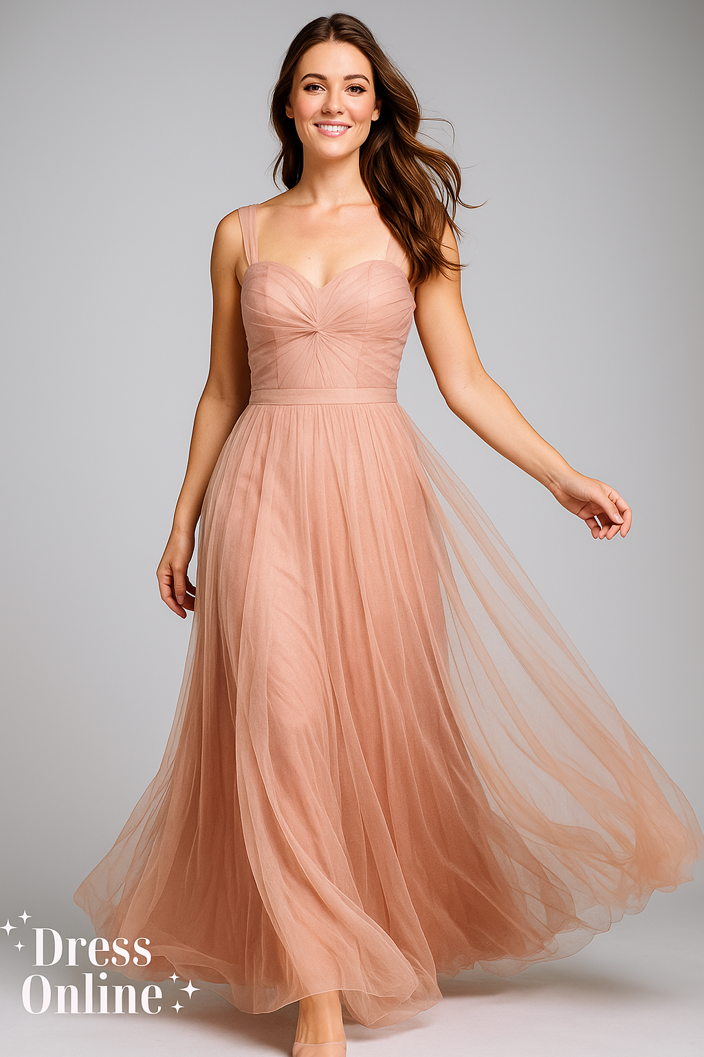 Elegante Roze Galajurk met Gedetailleerde Top - Maat M - 373 - Chi Chi London