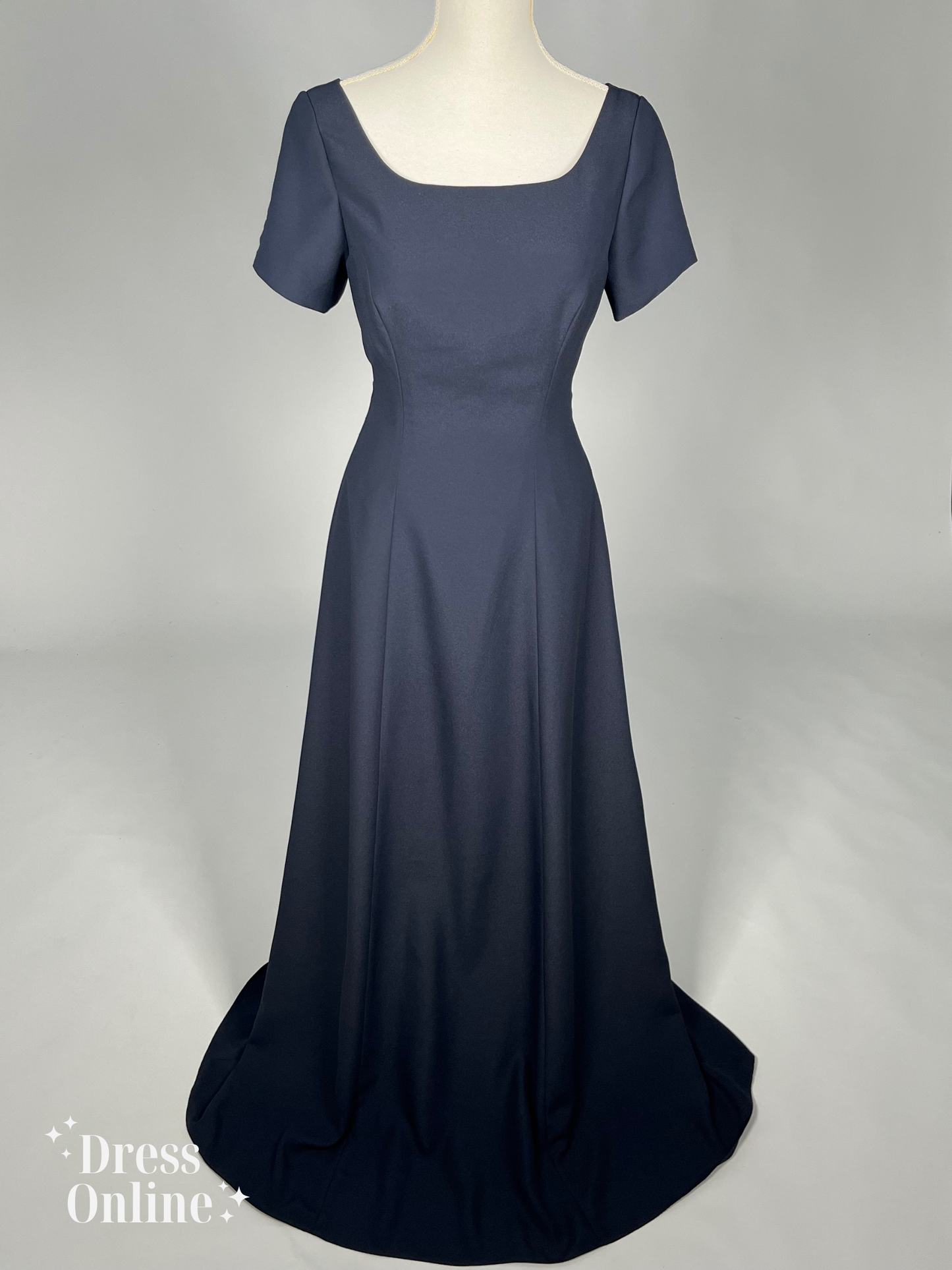 Donkerblauwe Galajurk met Elegante Open Rug - Maat L - 287