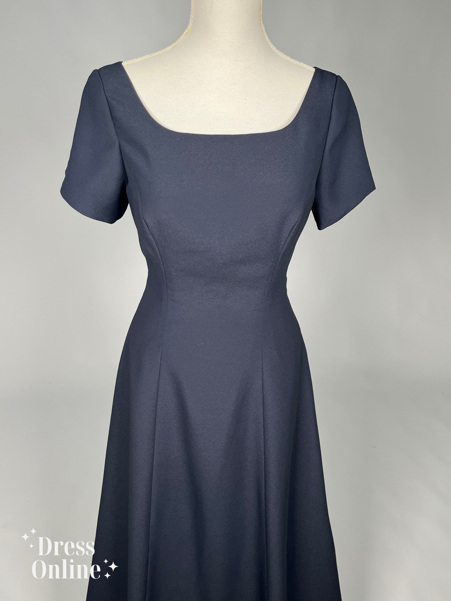 Donkerblauwe Galajurk met Elegante Open Rug - Maat L - 287