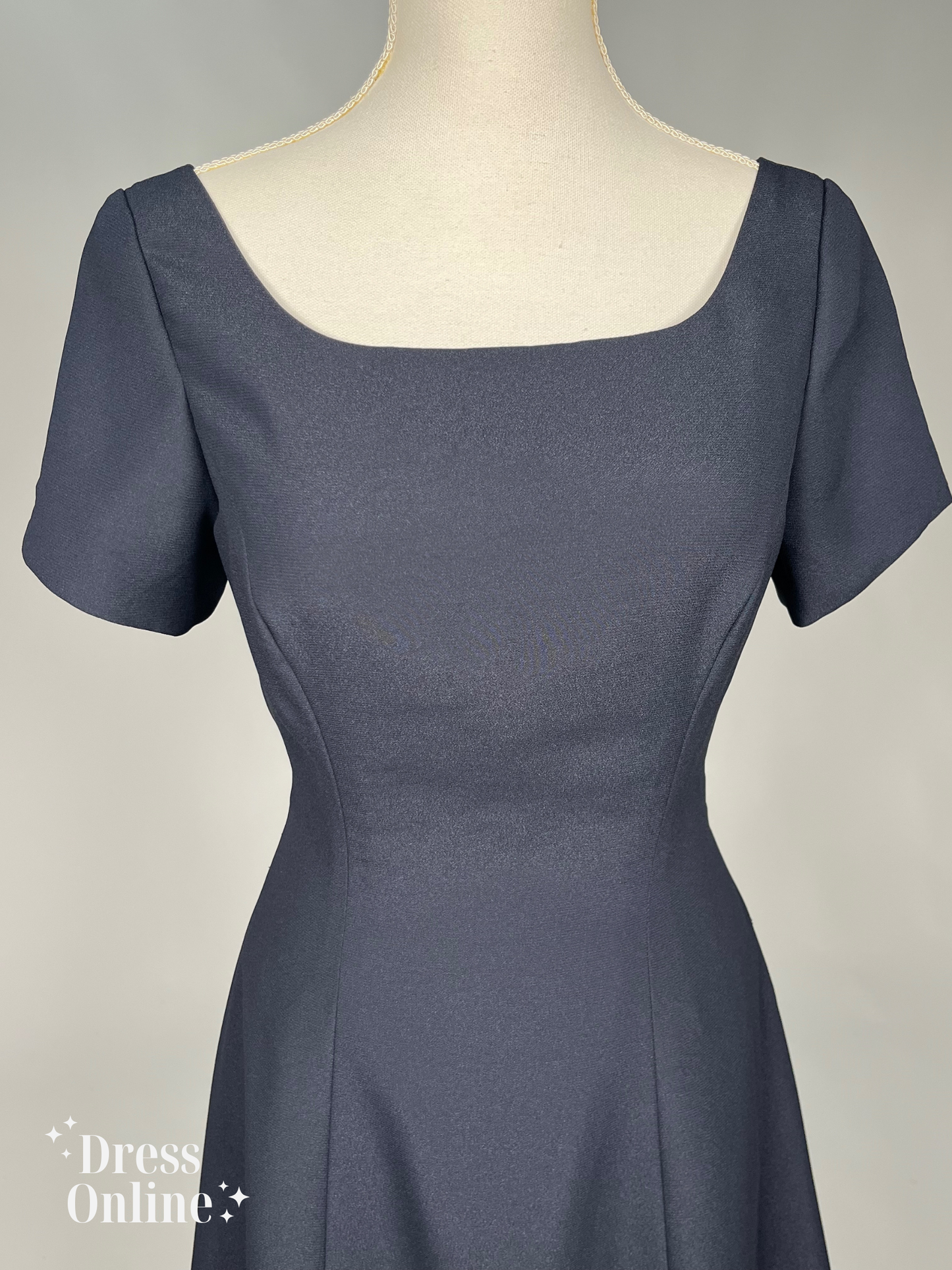 Donkerblauwe Galajurk met Elegante Open Rug - Maat L - 287