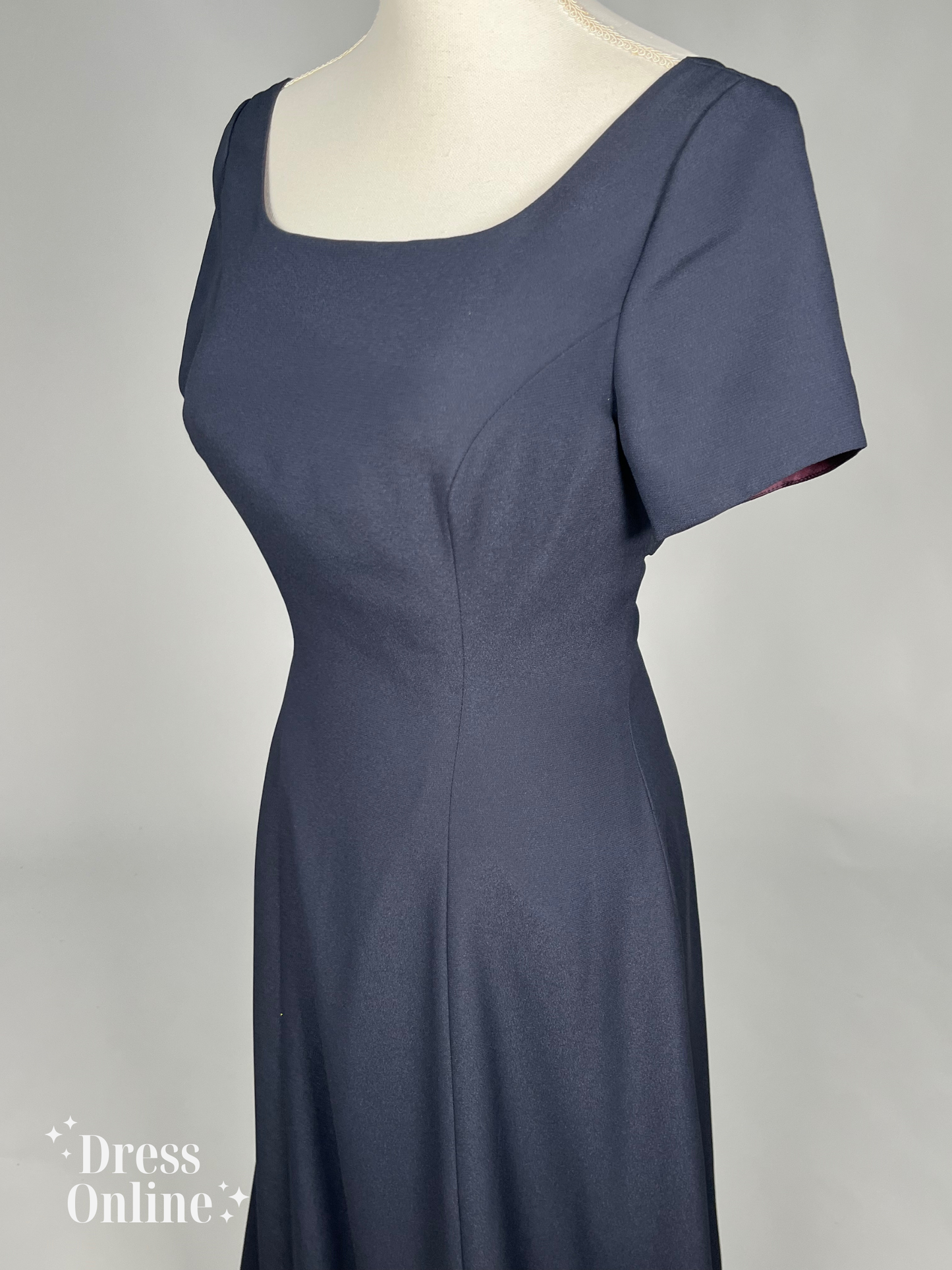 Donkerblauwe Galajurk met Elegante Open Rug - Maat L - 287