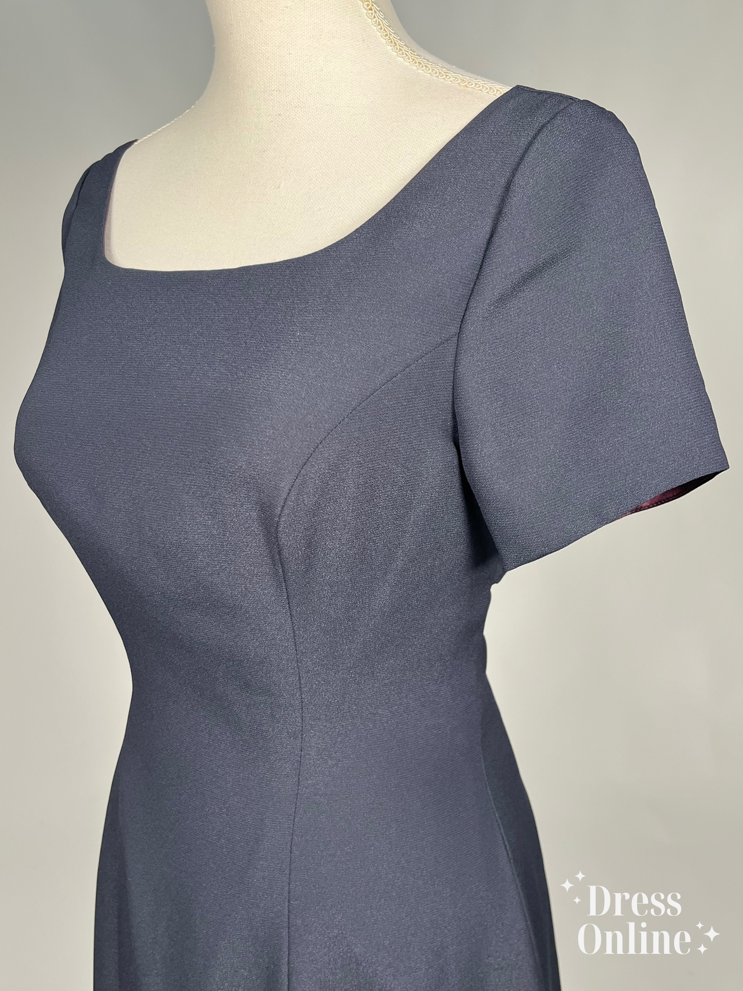 Donkerblauwe Galajurk met Elegante Open Rug - Maat L - 287