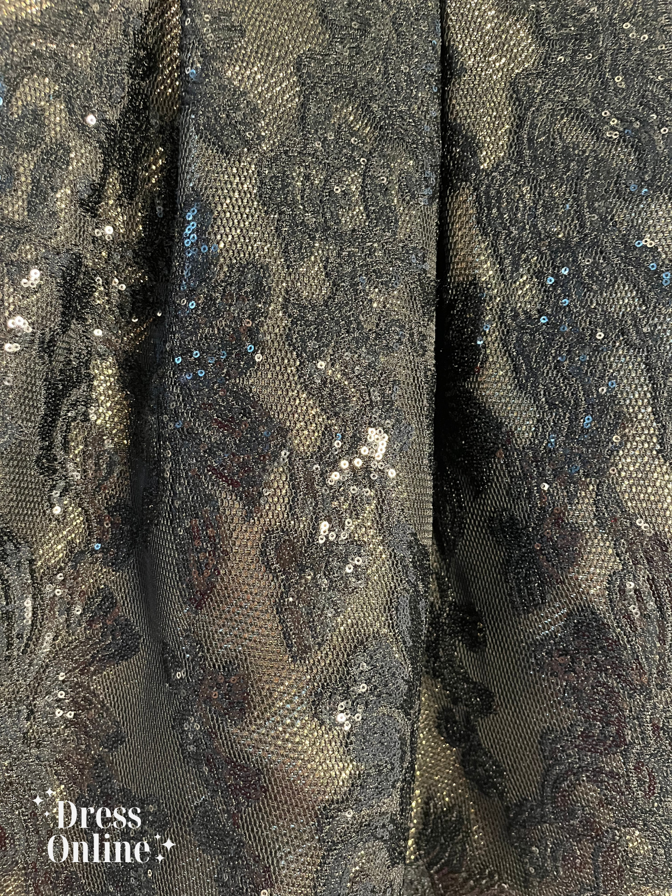 Elegante Zwarte Cocktailjurk met Glitterrok - Maat M