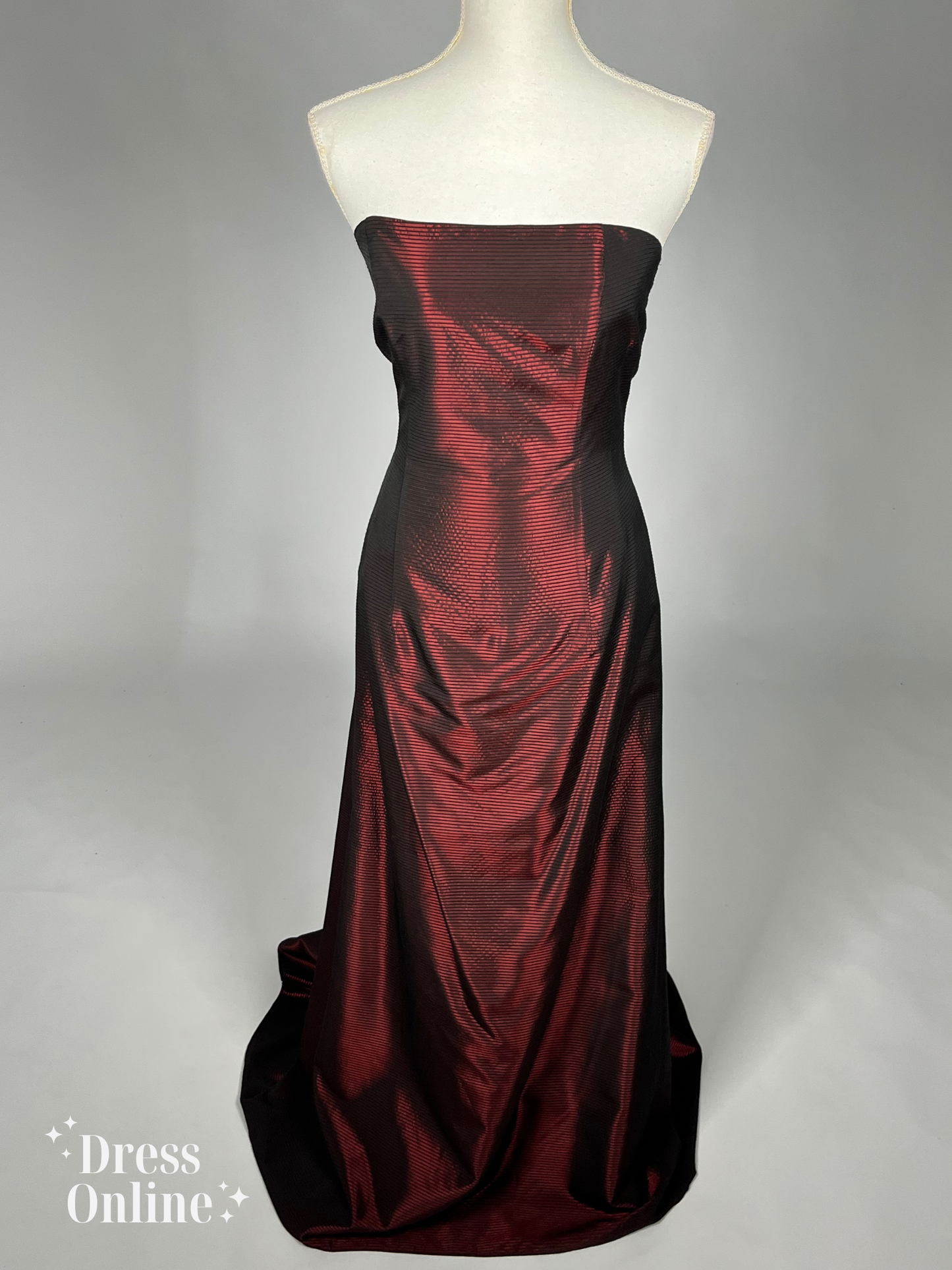 Dieprode Strapless Vintage Avondjurk Maat M - 268