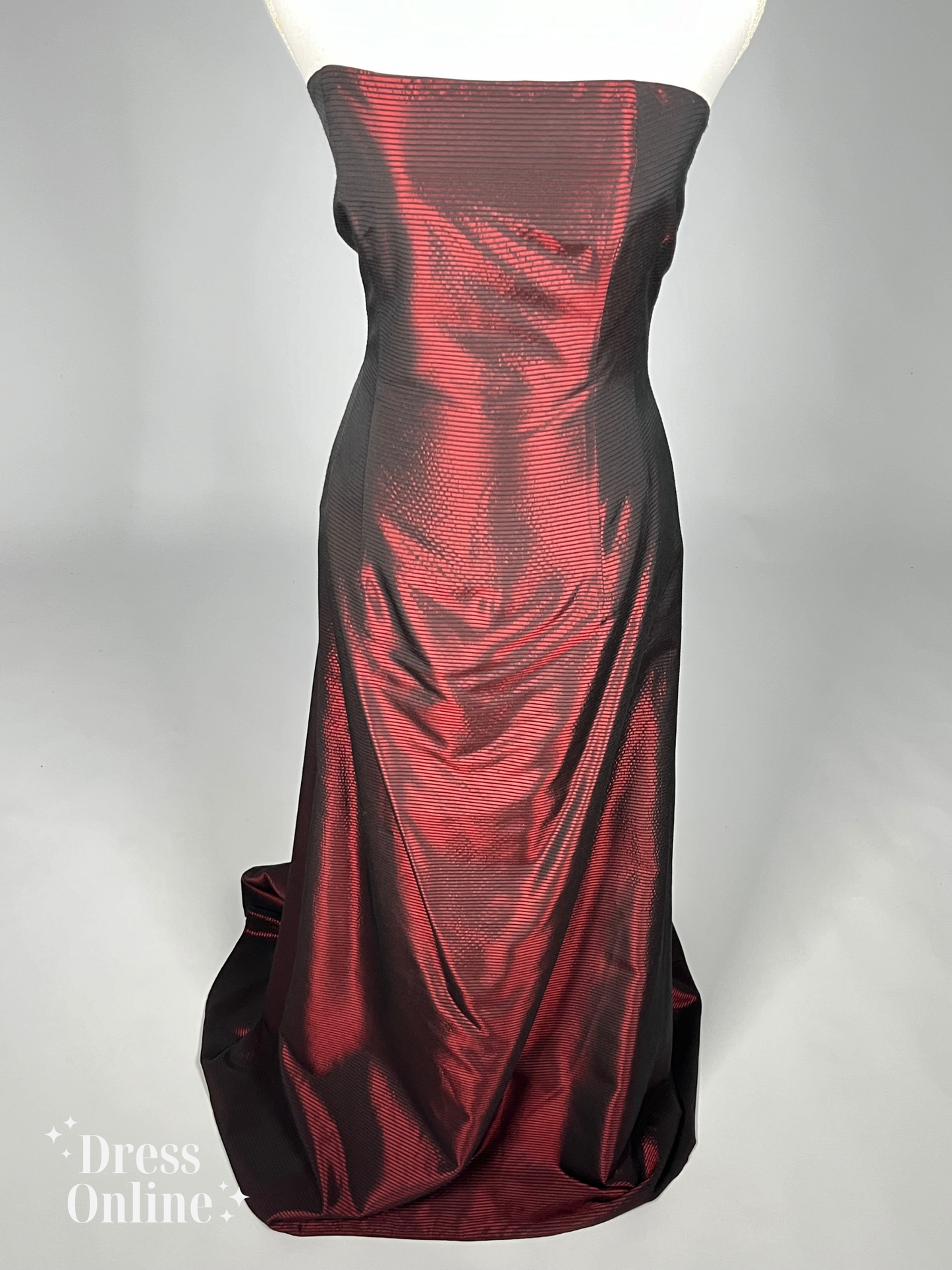 Dieprode Strapless Vintage Avondjurk Maat M - 268