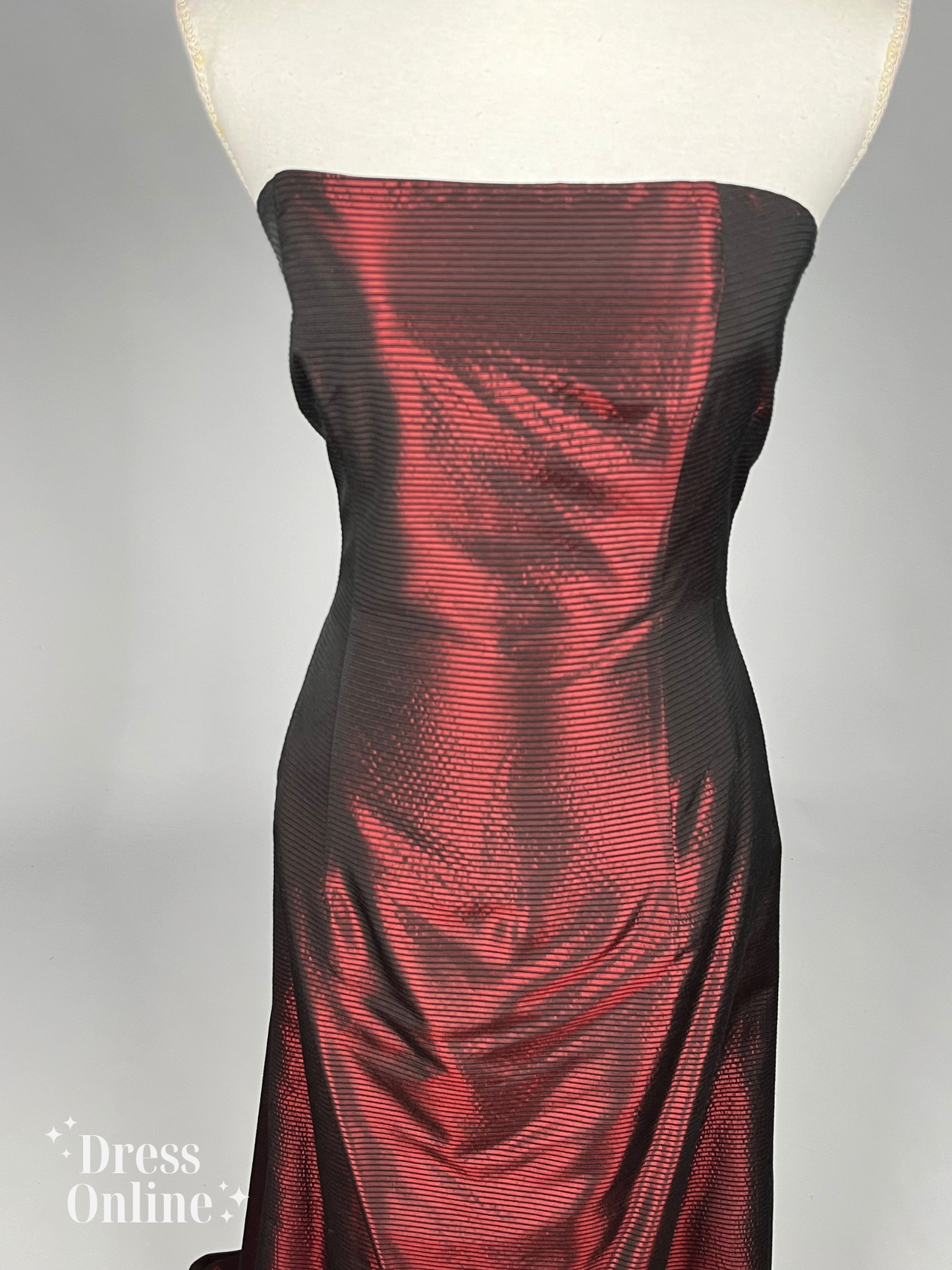 Dieprode Strapless Vintage Avondjurk Maat M - 268