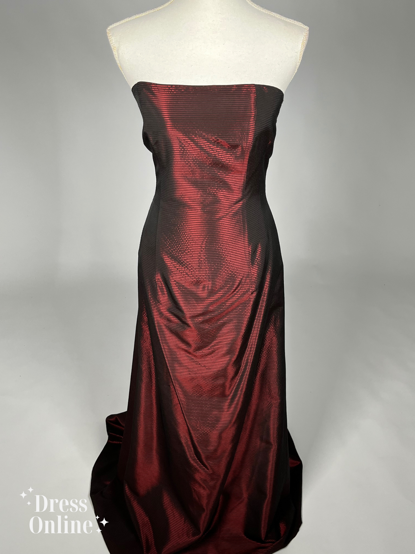 Dieprode Strapless Vintage Avondjurk Maat M - 268