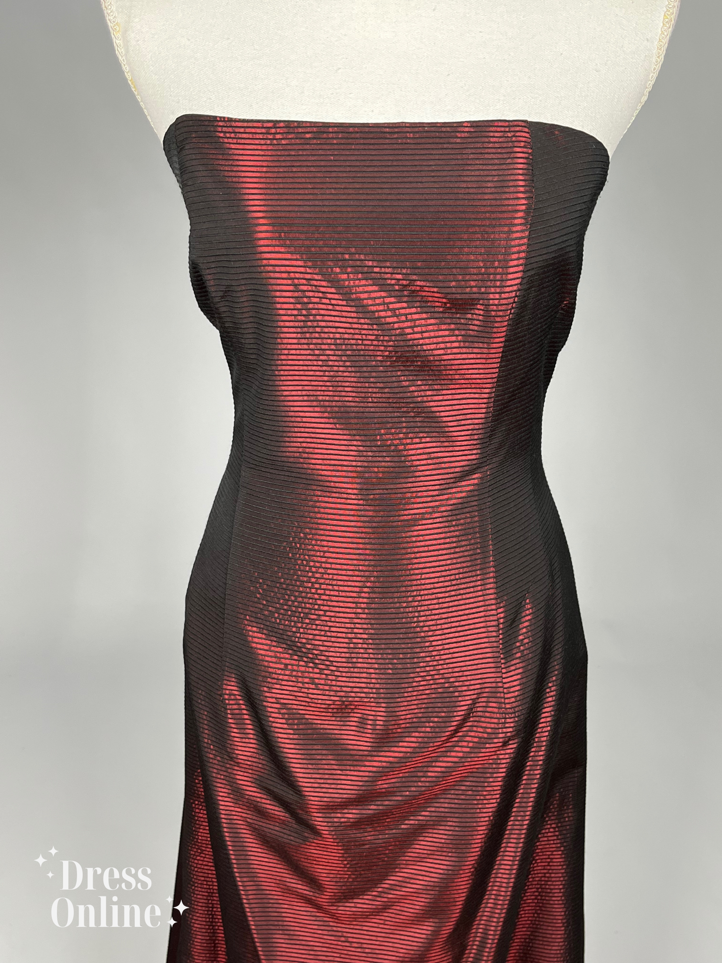 Dieprode Strapless Vintage Avondjurk Maat M - 268