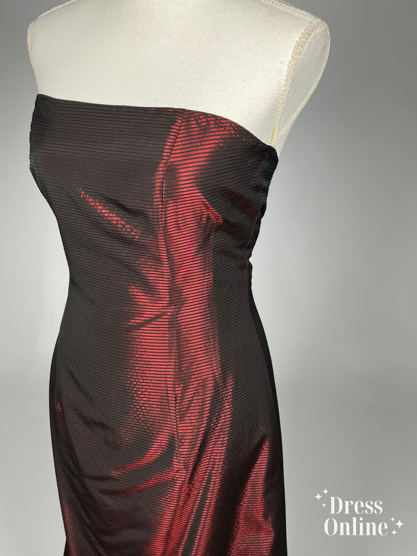 Dieprode Strapless Vintage Avondjurk Maat M - 268