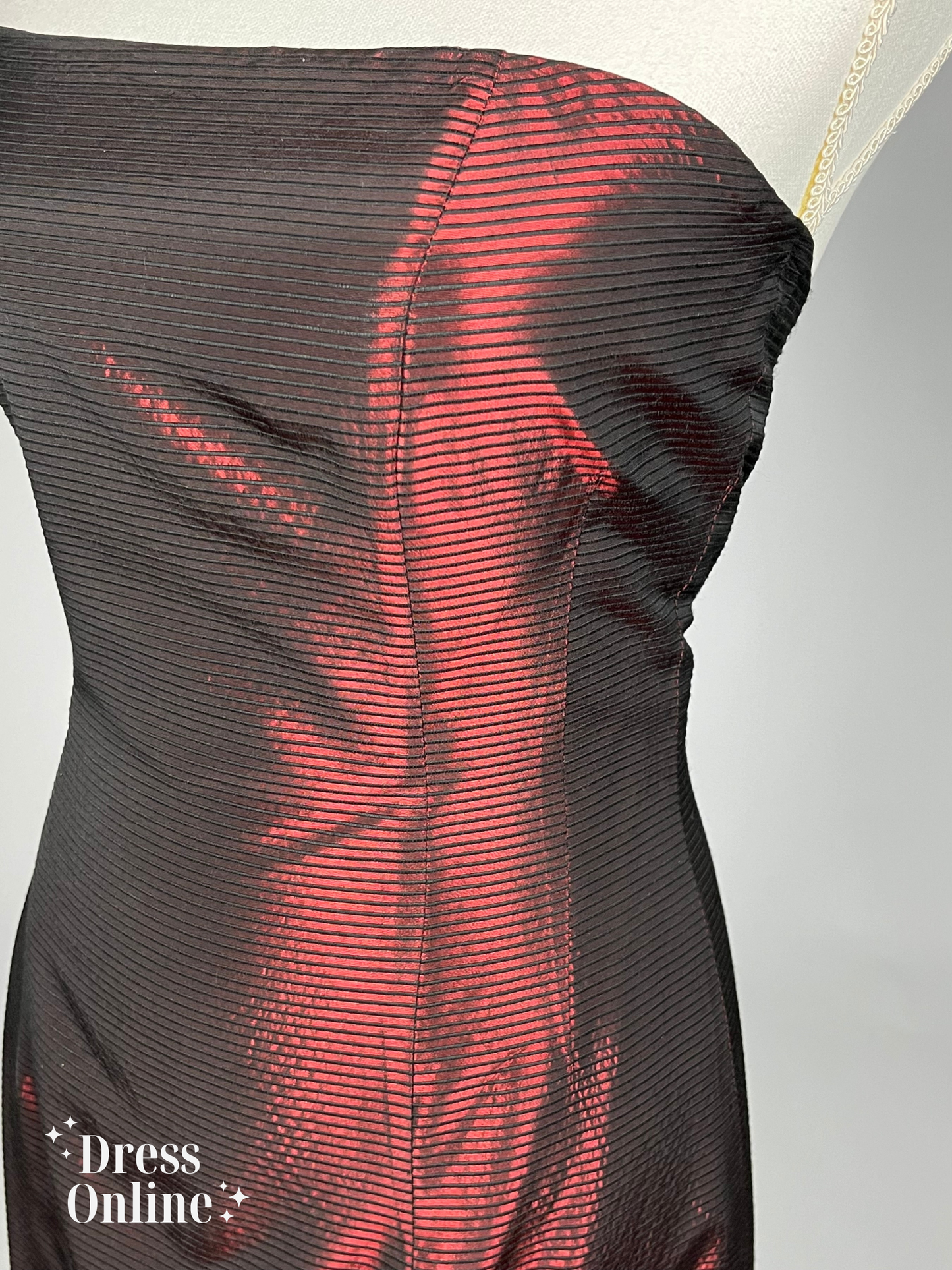 Dieprode Strapless Vintage Avondjurk Maat M - 268