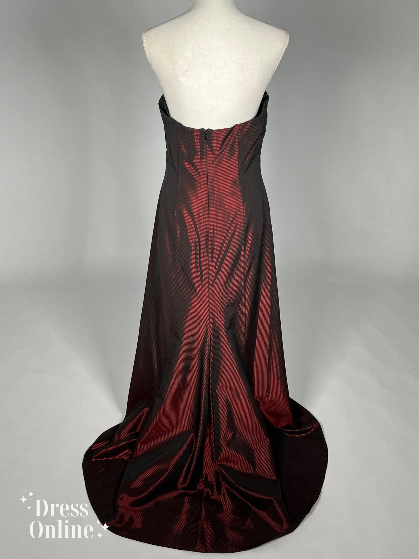 Dieprode Strapless Vintage Avondjurk Maat M - 268