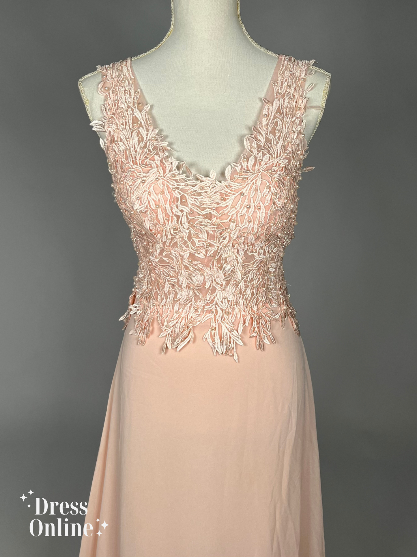 Elegante Pastel Oranje Galajurk maat m - 173