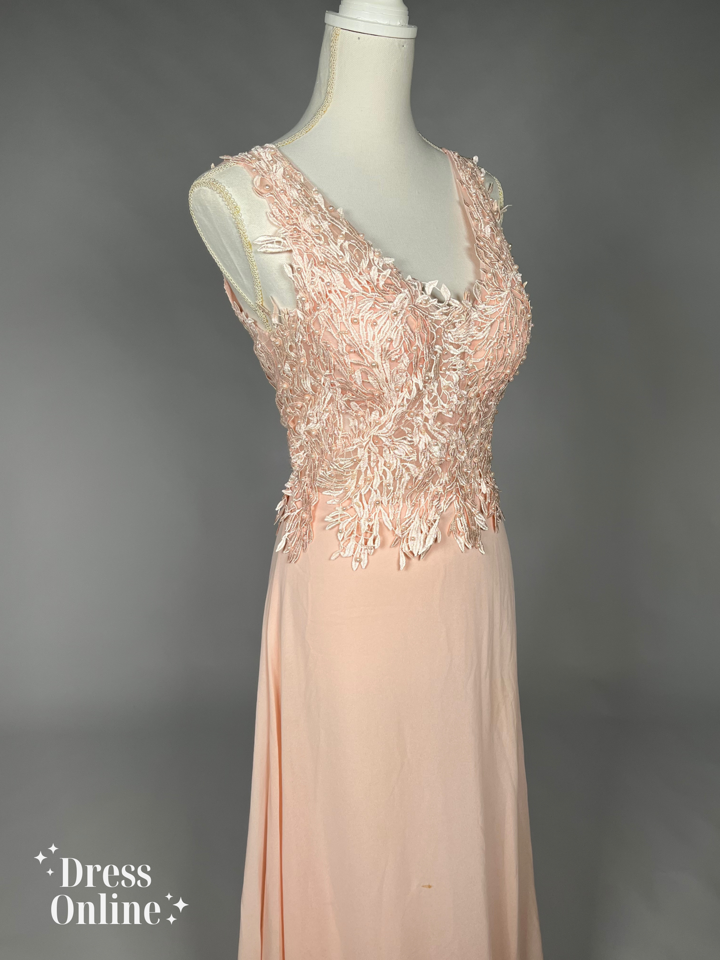 Elegante Pastel Oranje Galajurk maat m - 173