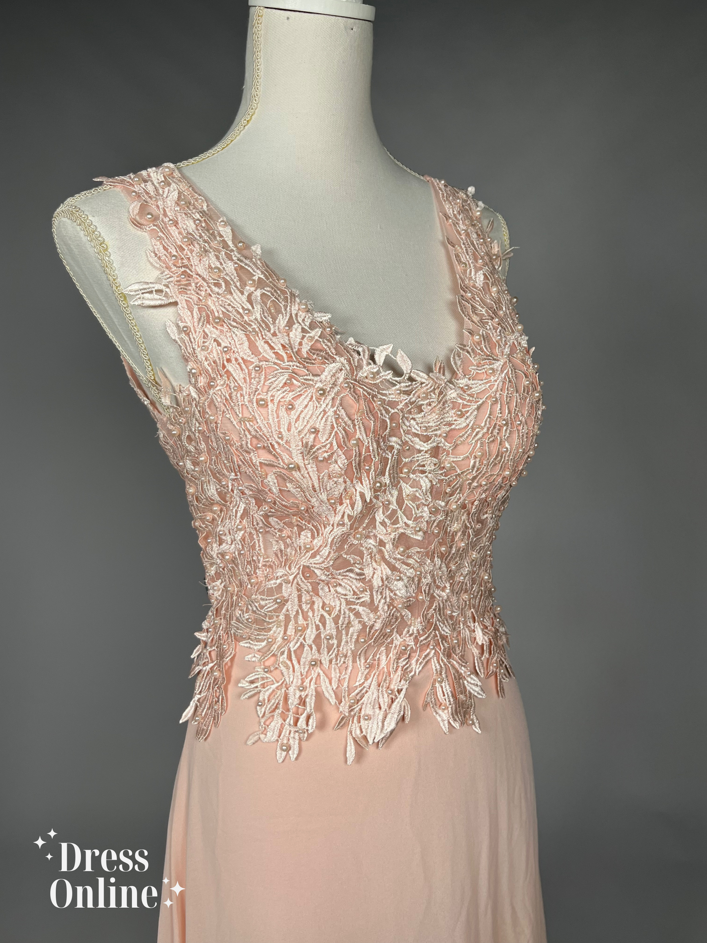 Elegante Pastel Oranje Galajurk maat m - 173