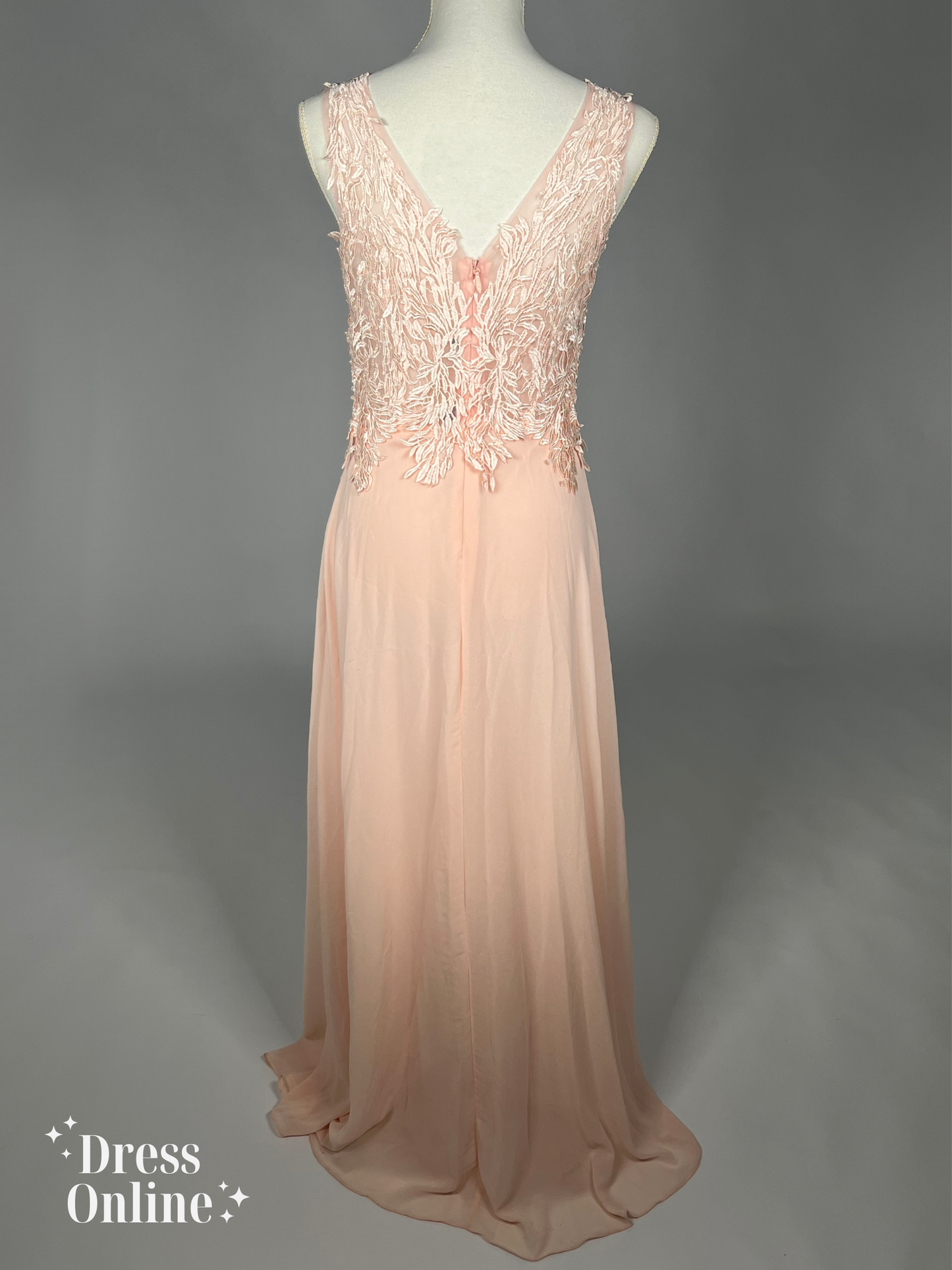 Elegante Pastel Oranje Galajurk maat m - 173