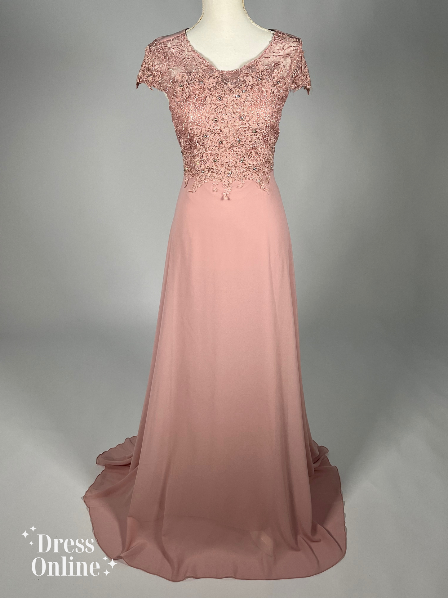 Elegante Oud Roze Lange Galajurk - 176
