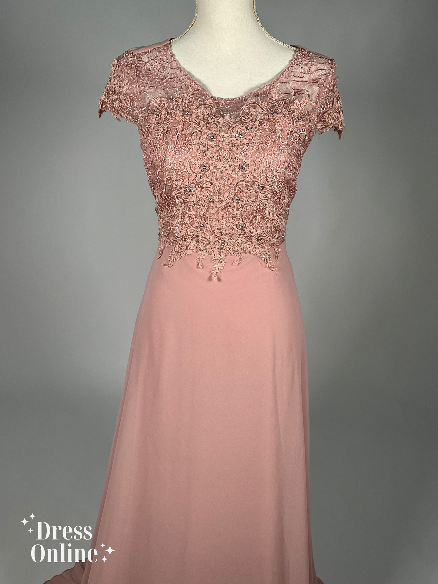 Elegante Oud Roze Lange Galajurk - 176