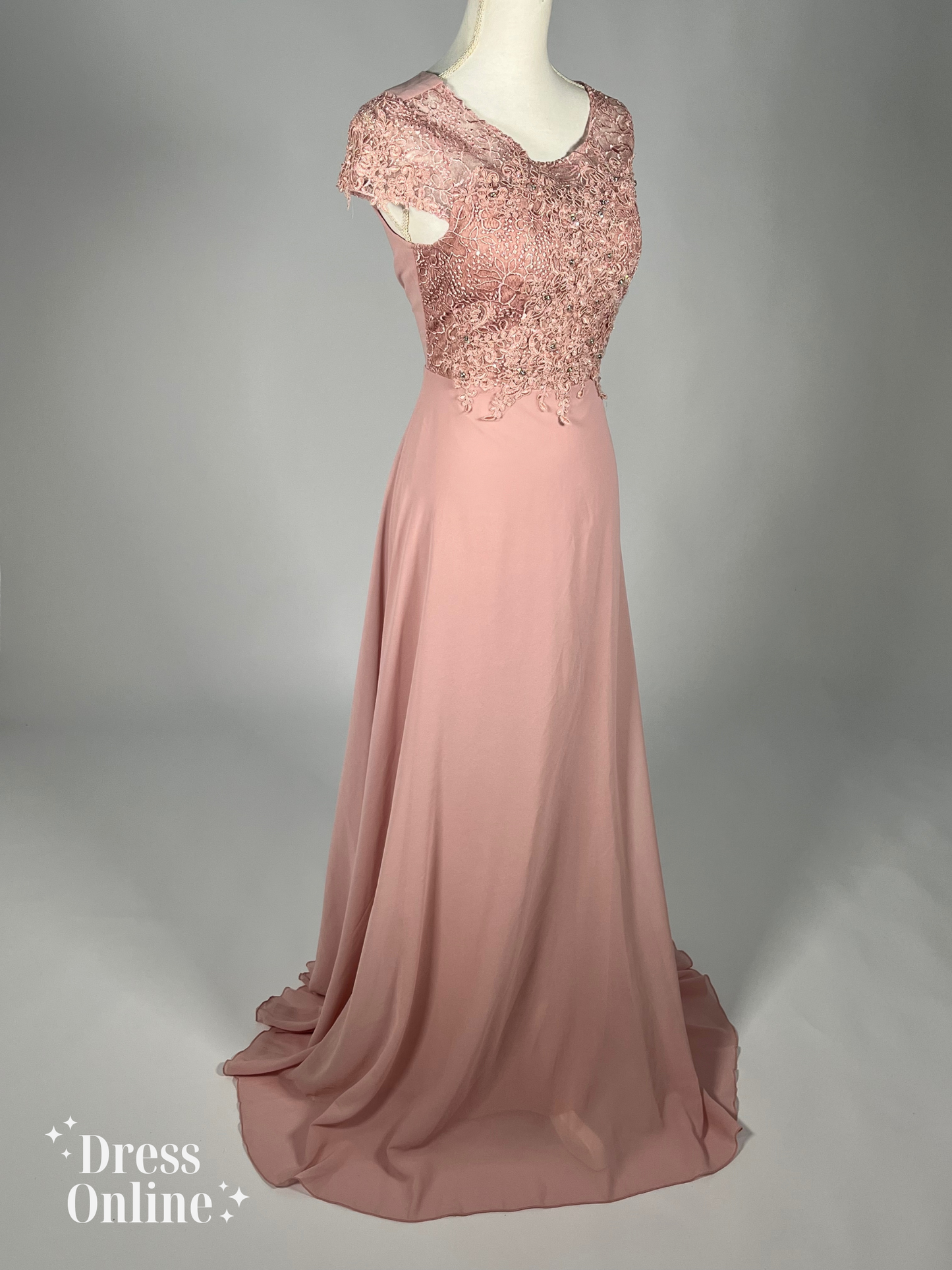 Elegante Oud Roze Lange Galajurk - 176