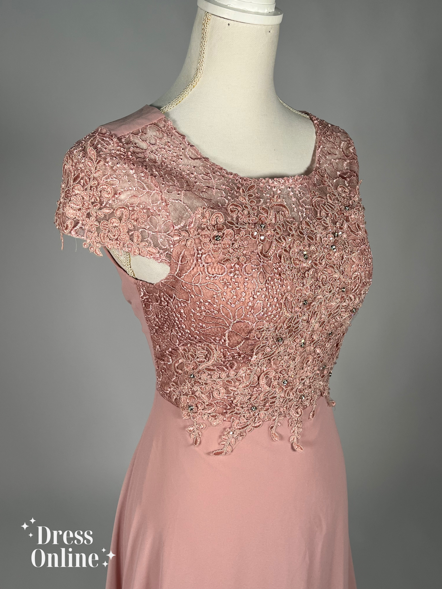Elegante Oud Roze Lange Galajurk - 176