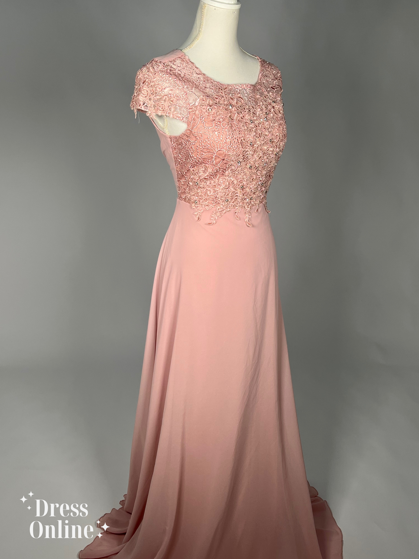 Elegante Oud Roze Lange Galajurk - 176