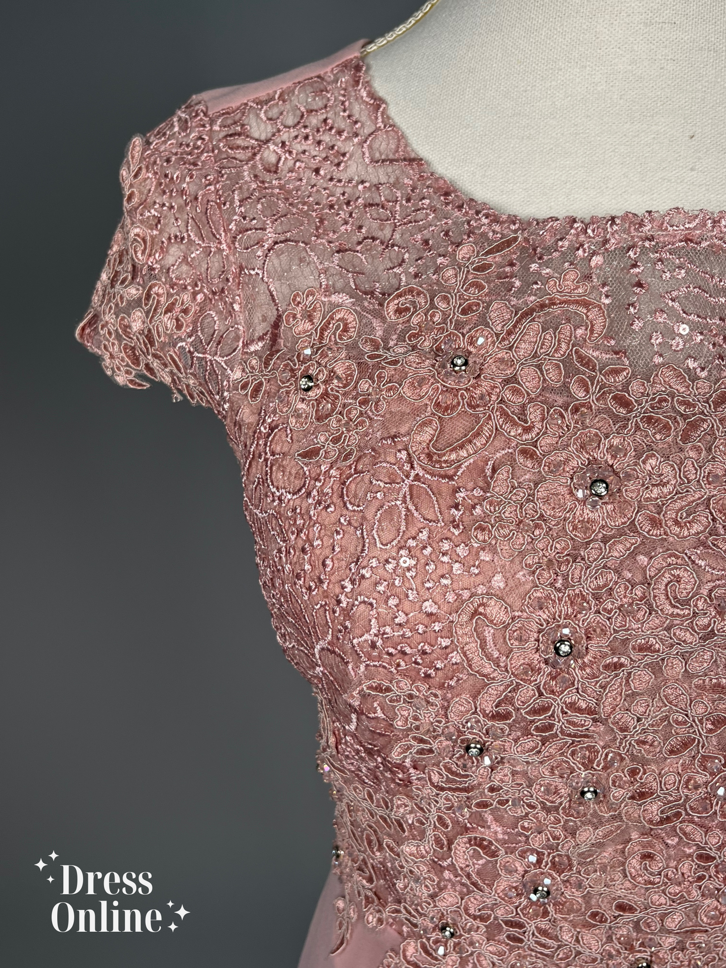 Elegante Oud Roze Lange Galajurk - 176