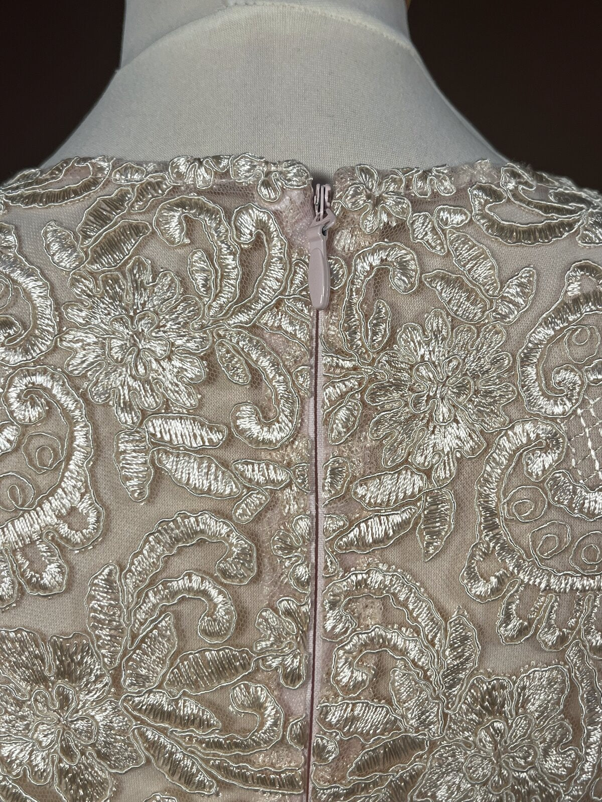 027 Zachtroze Galajurk met Kanten Bodice – Chi Chi London