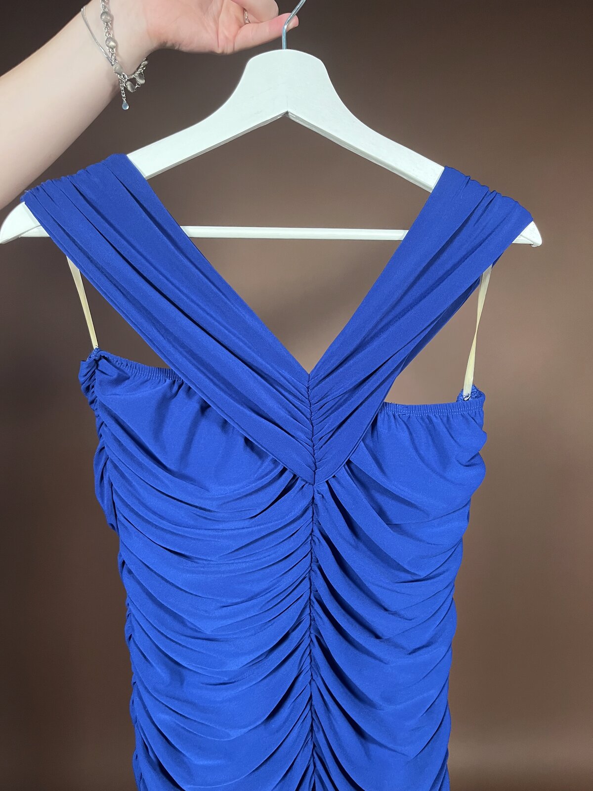 035 Kobaltblauwe Glamour Jurk met Steentjes – Ricotonic Collection