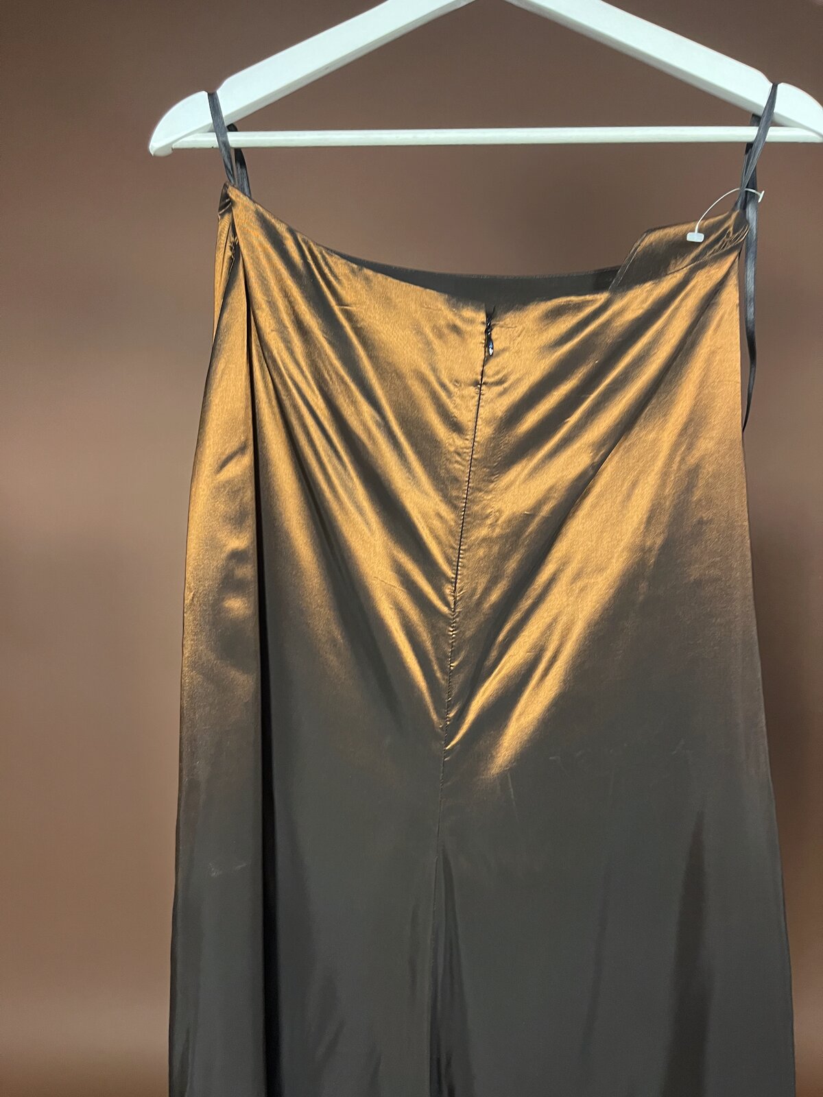 036 Bronzen Taffeta Galajurk met Bolero Jasje
