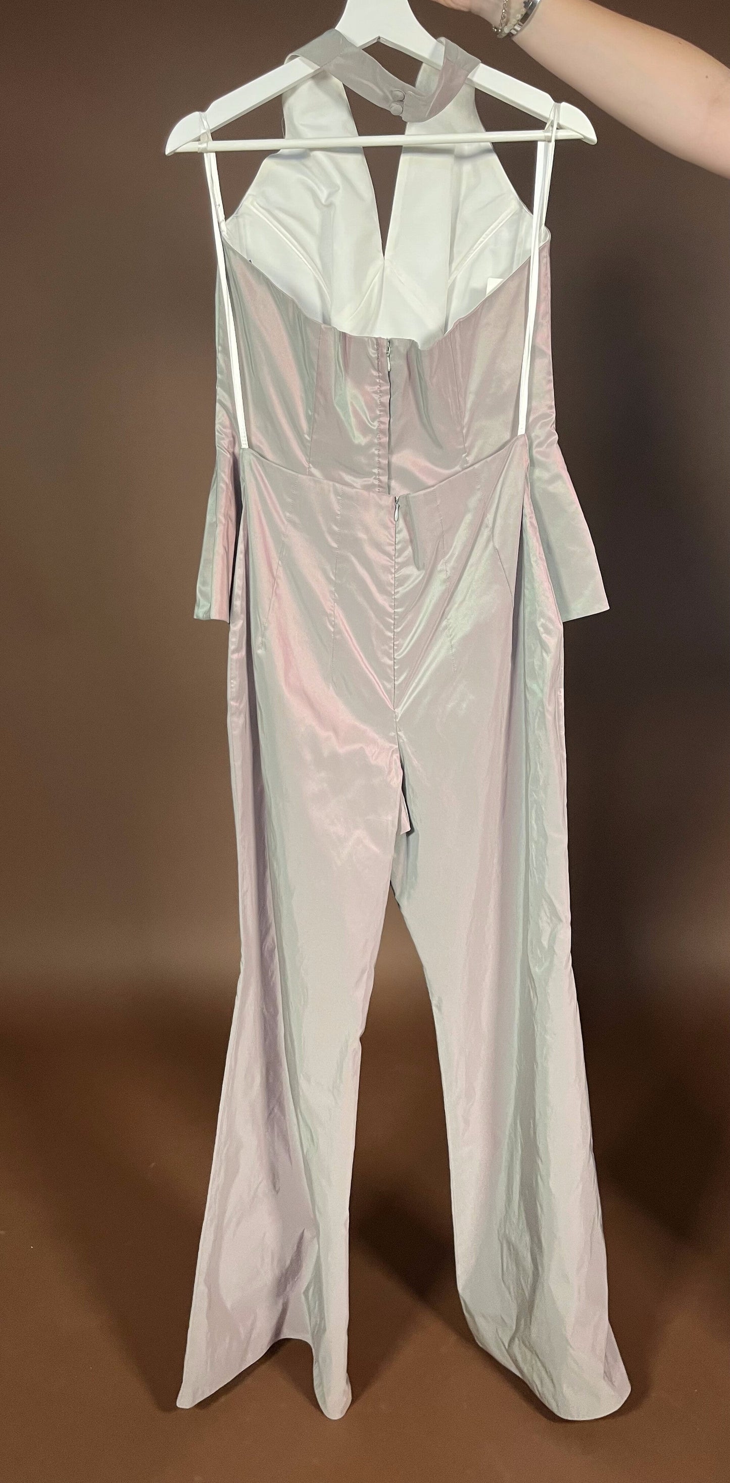 041 Parelmoer Jumpsuit met Halter Top