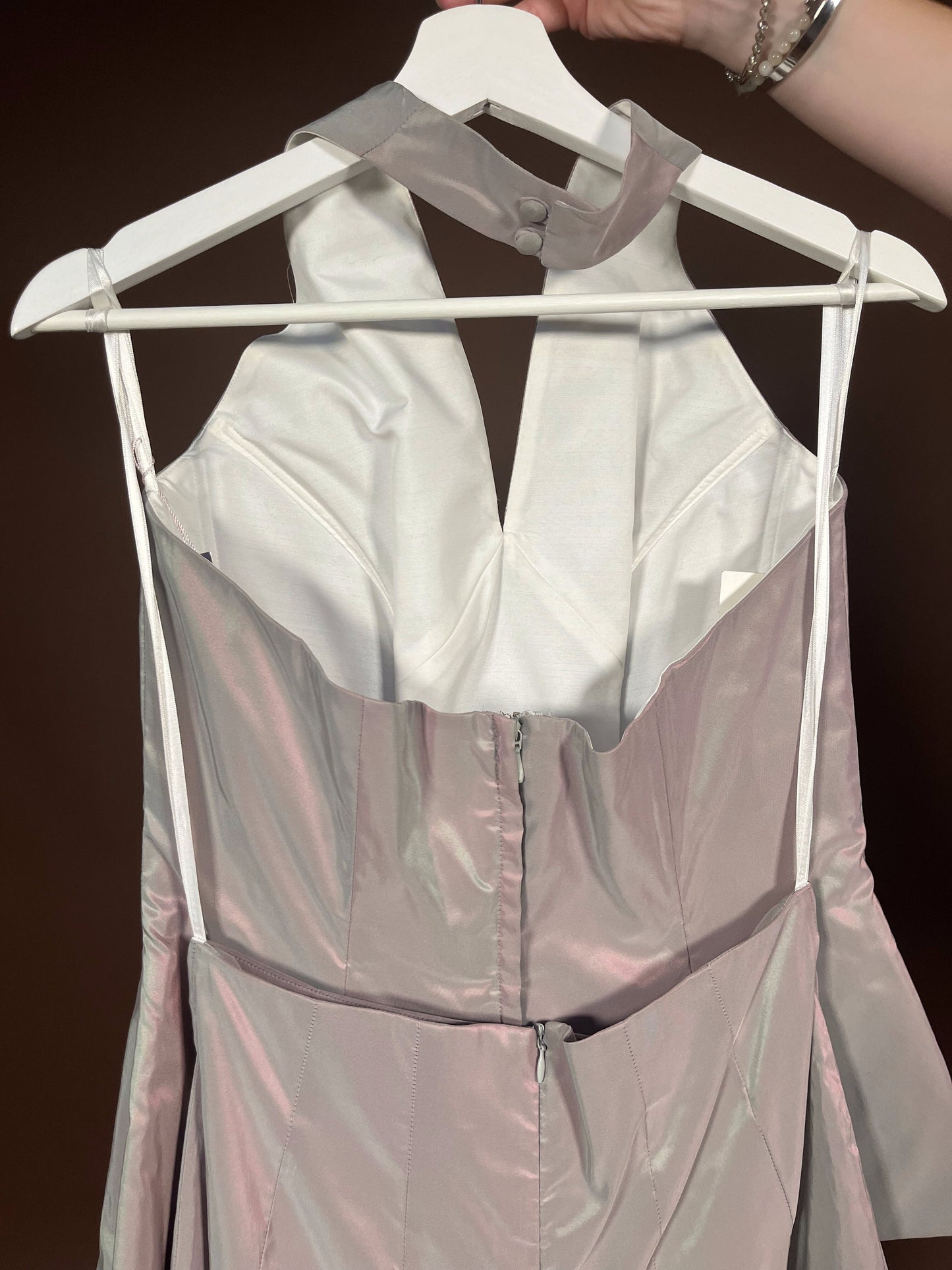 041 Parelmoer Jumpsuit met Halter Top