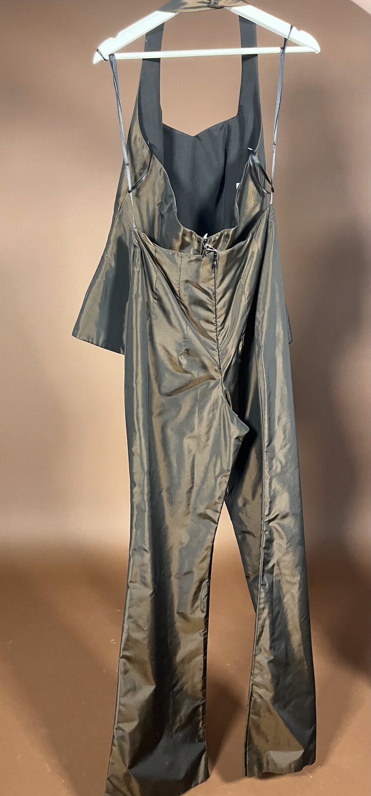 042 Metallic Bronzen Jumpsuit met Halter Top – CreationJolie