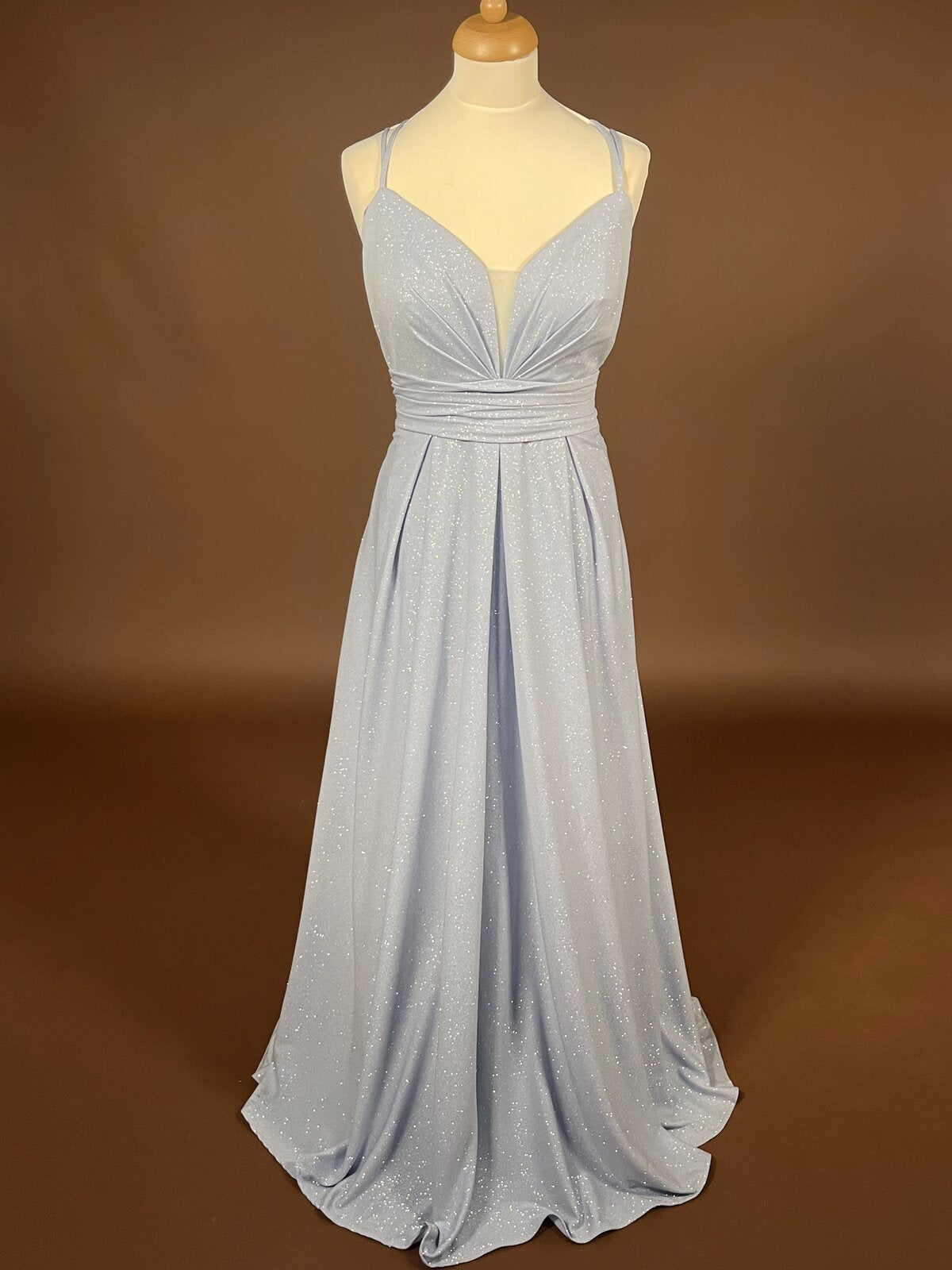 052 Zilvergrijze Glitter Maxi-jurk – Jake's Cocktail