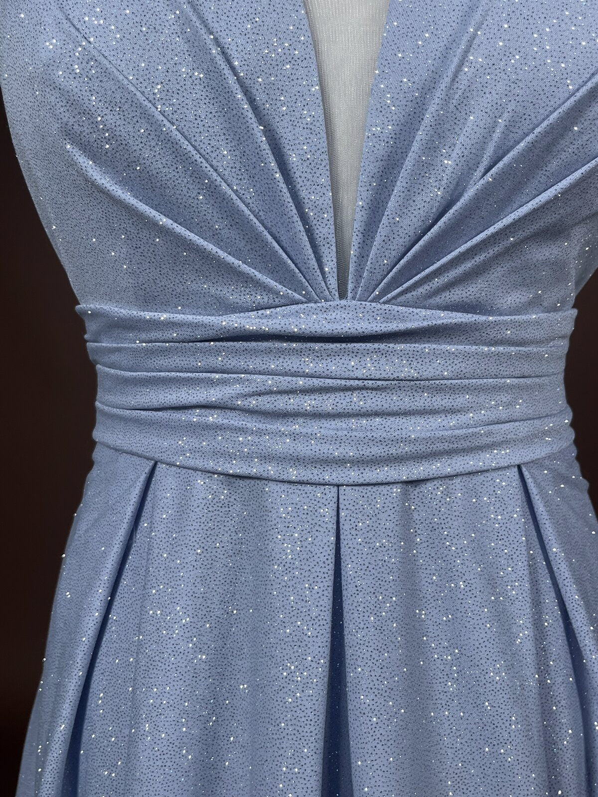 052 Zilvergrijze Glitter Maxi-jurk – Jake's Cocktail